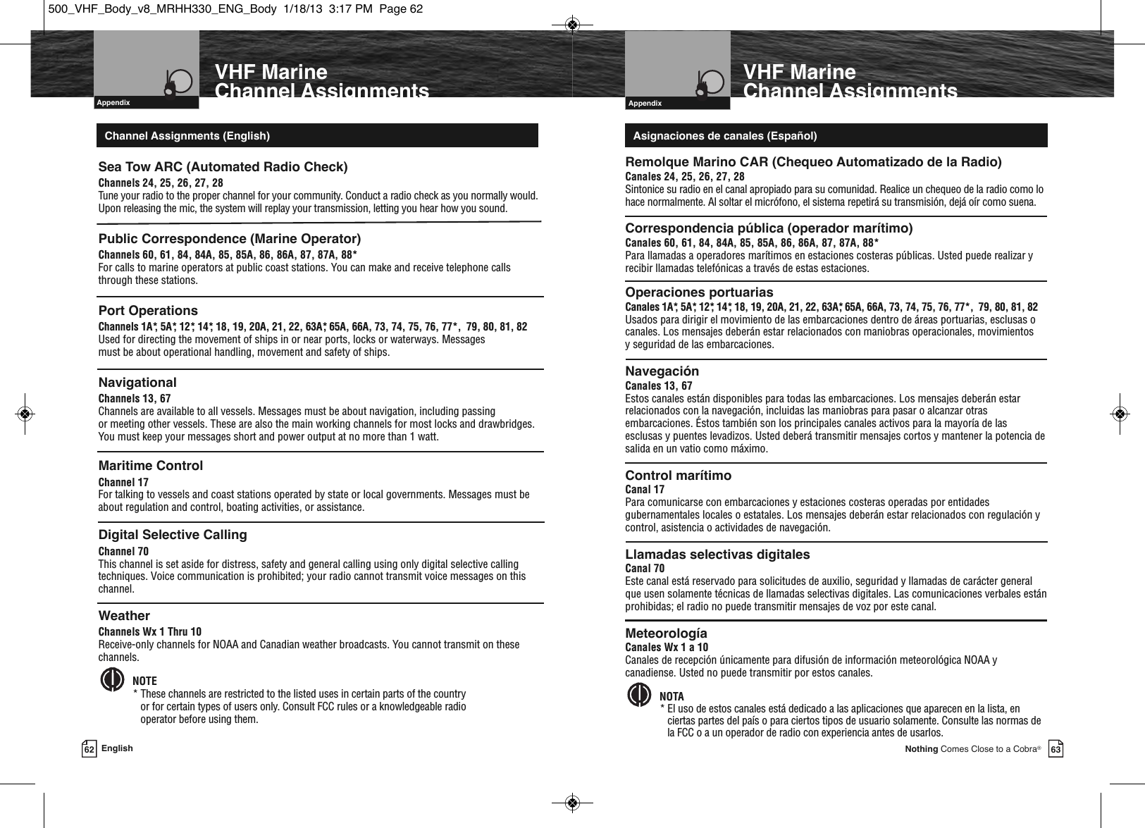 Page 34 of Cobra Electronics MRHH500 BT ACCESSORY IN MARINE RADIO User Manual MRHH330 ENG Body