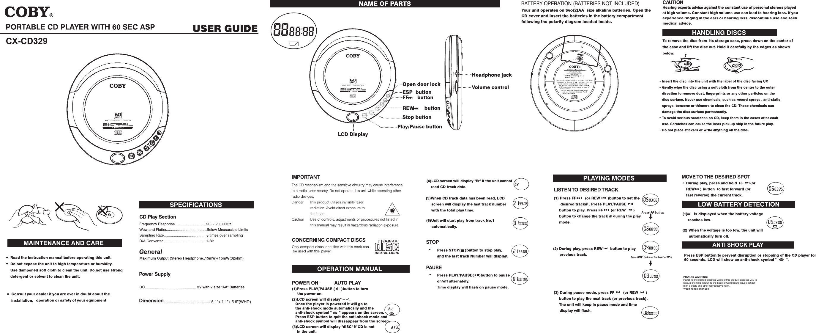 Page 1 of 1 - Coby-Electronic Coby-Electronic-Cx-Cd329-Users-Manual-  Coby-electronic-cx-cd329-users-manual