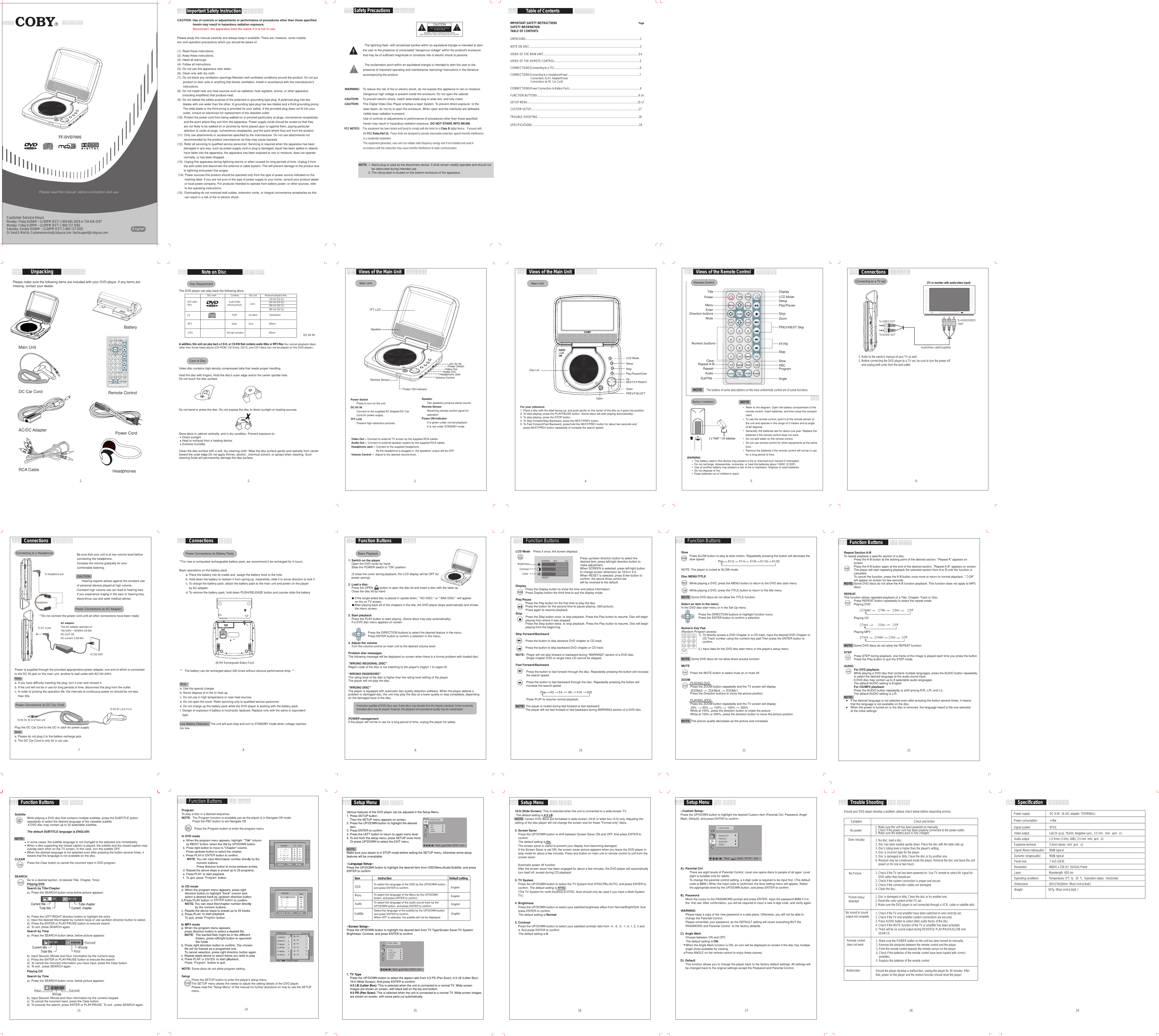 Page 1 of 1 - Coby-Electronic Coby-Electronic-Tf-Dvd7005-Users-Manual- Coby-electronic-tf-dvd7005-users-manual