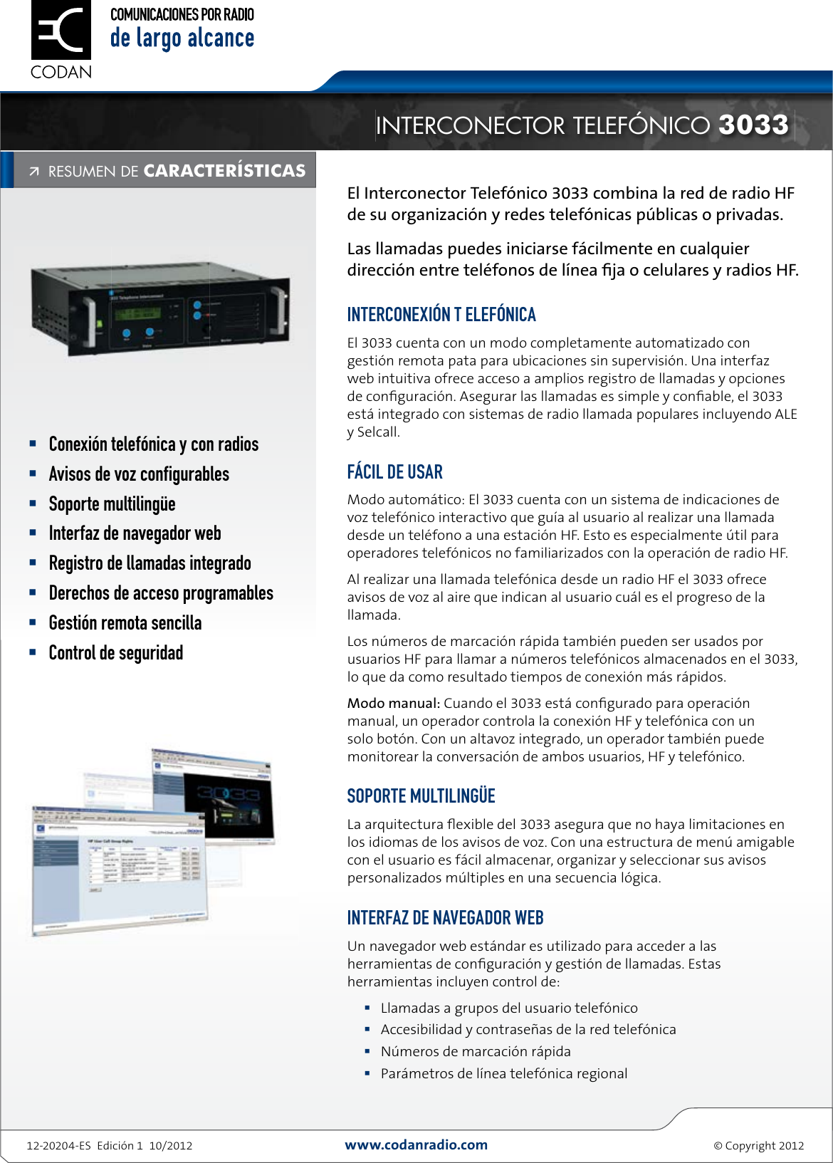 Page 1 of 2 - Codan  Codan-3033-Telephone-Interconnect ES