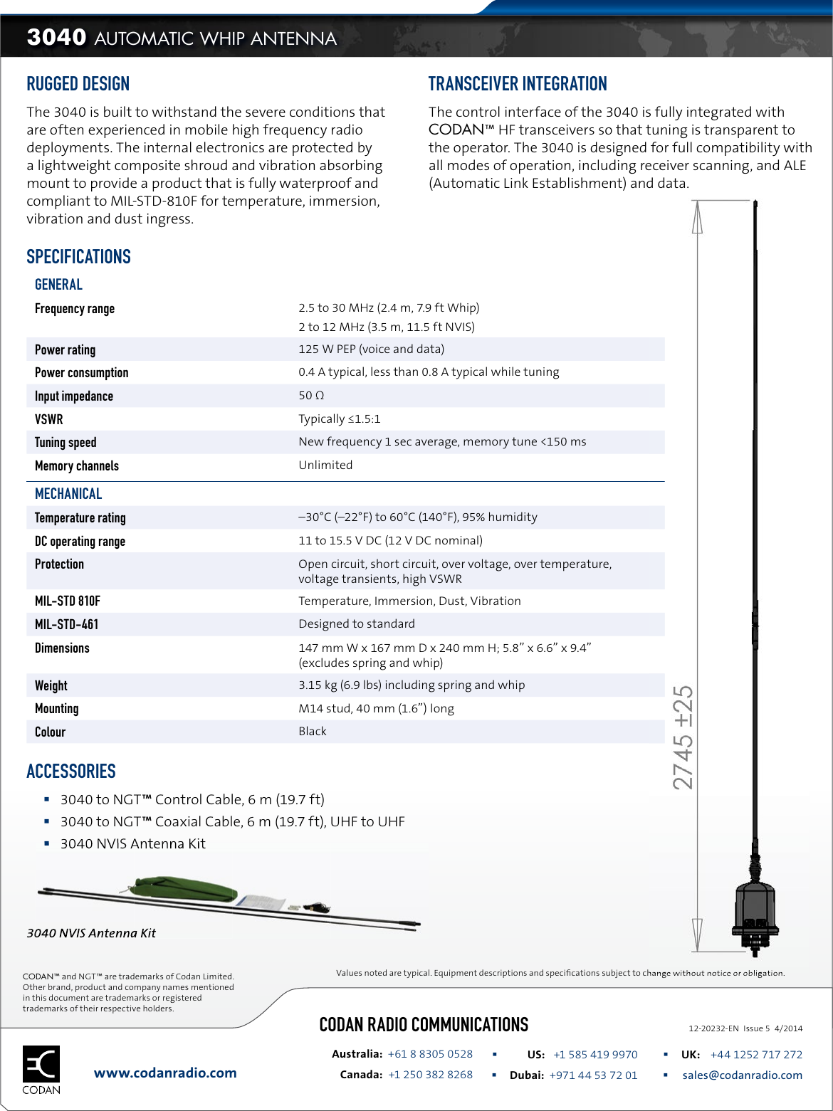 Page 2 of 2 - Codan  3040 Automatic Whip Antenna Codan-3040-Automatic-Whip-Antenna EN1