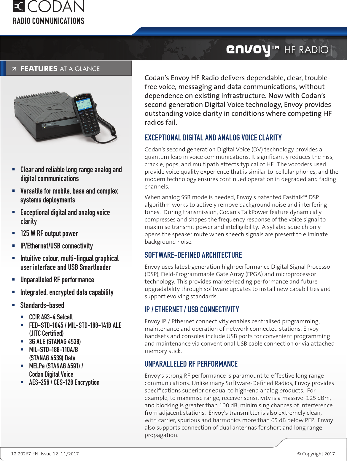 Page 1 of 3 - Codan 12-20267-EN_INT Envoy HF Smart Radio Codan-Envoy-HF-Radio-Intl. EN Screen Issue12