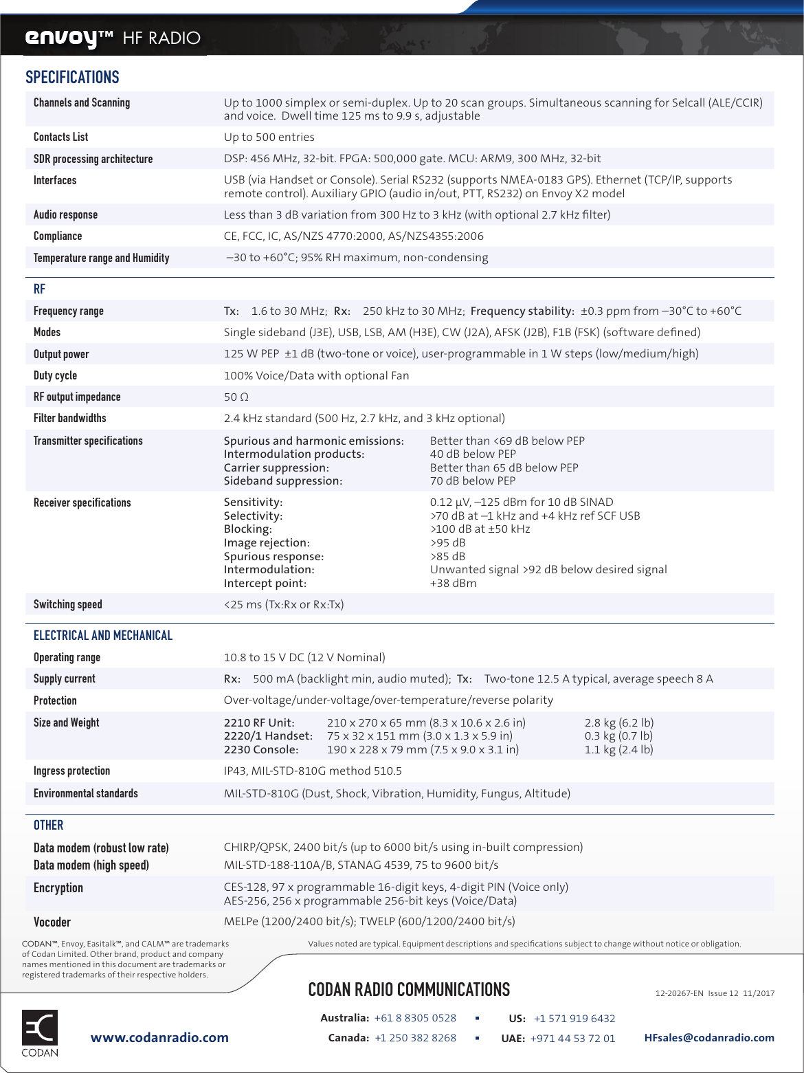 Page 3 of 3 - Codan 12-20267-EN_INT Envoy HF Smart Radio Codan-Envoy-HF-Radio-Intl. EN Screen Issue12