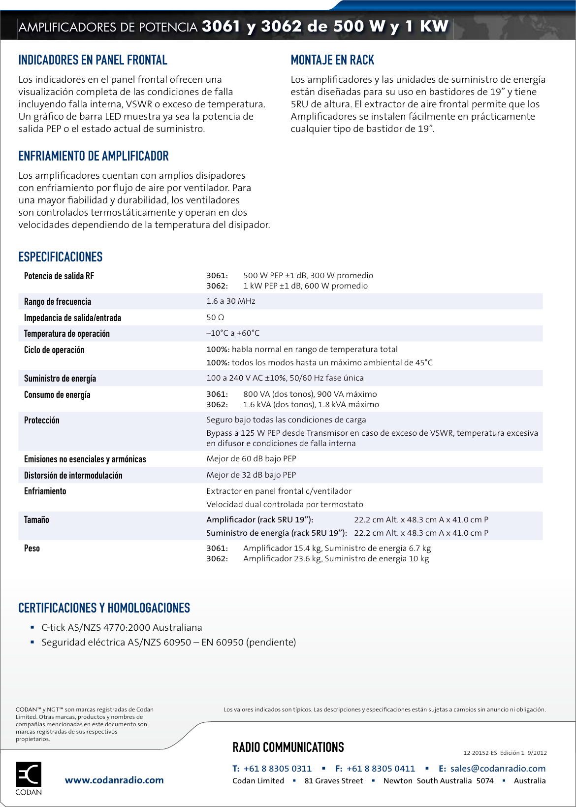 Page 2 of 2 - Codan  High Power Amplifiers Codan-High-Power-Amplifiers ES