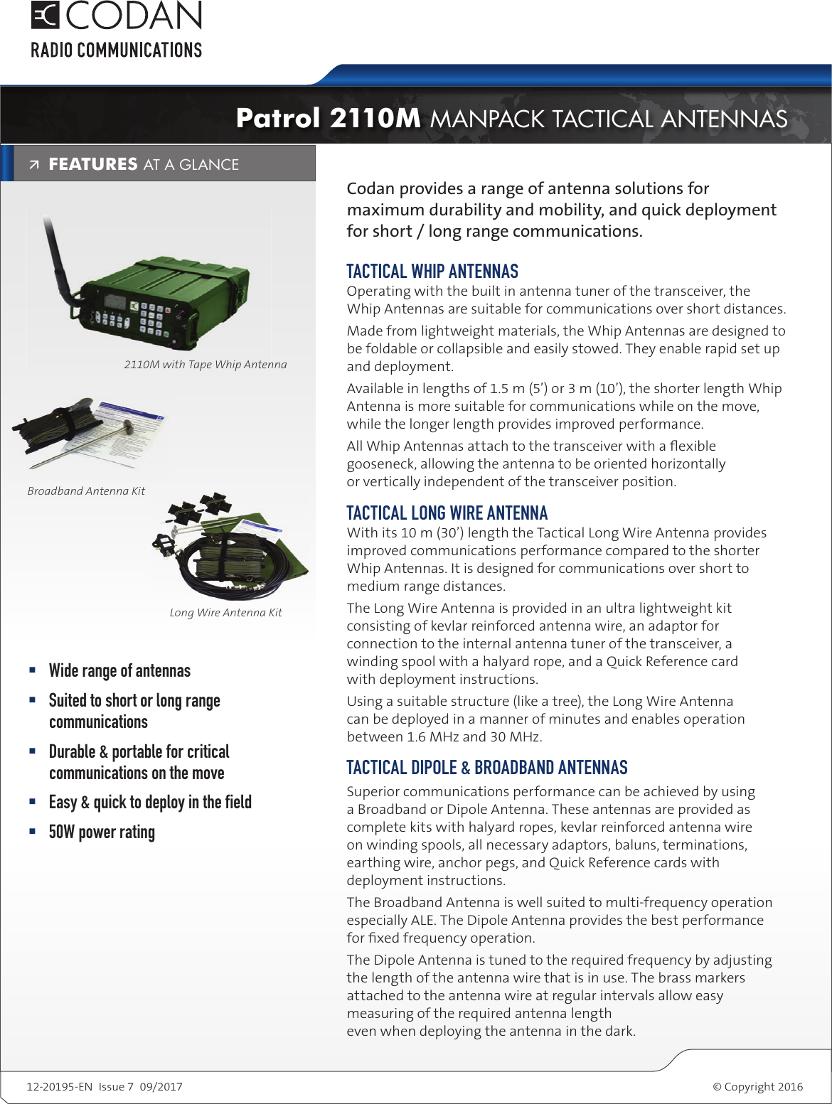 Page 1 of 2 - Codan 12-20195-EN Patrol 2110M Manpack Tactical Antennas EN Screen