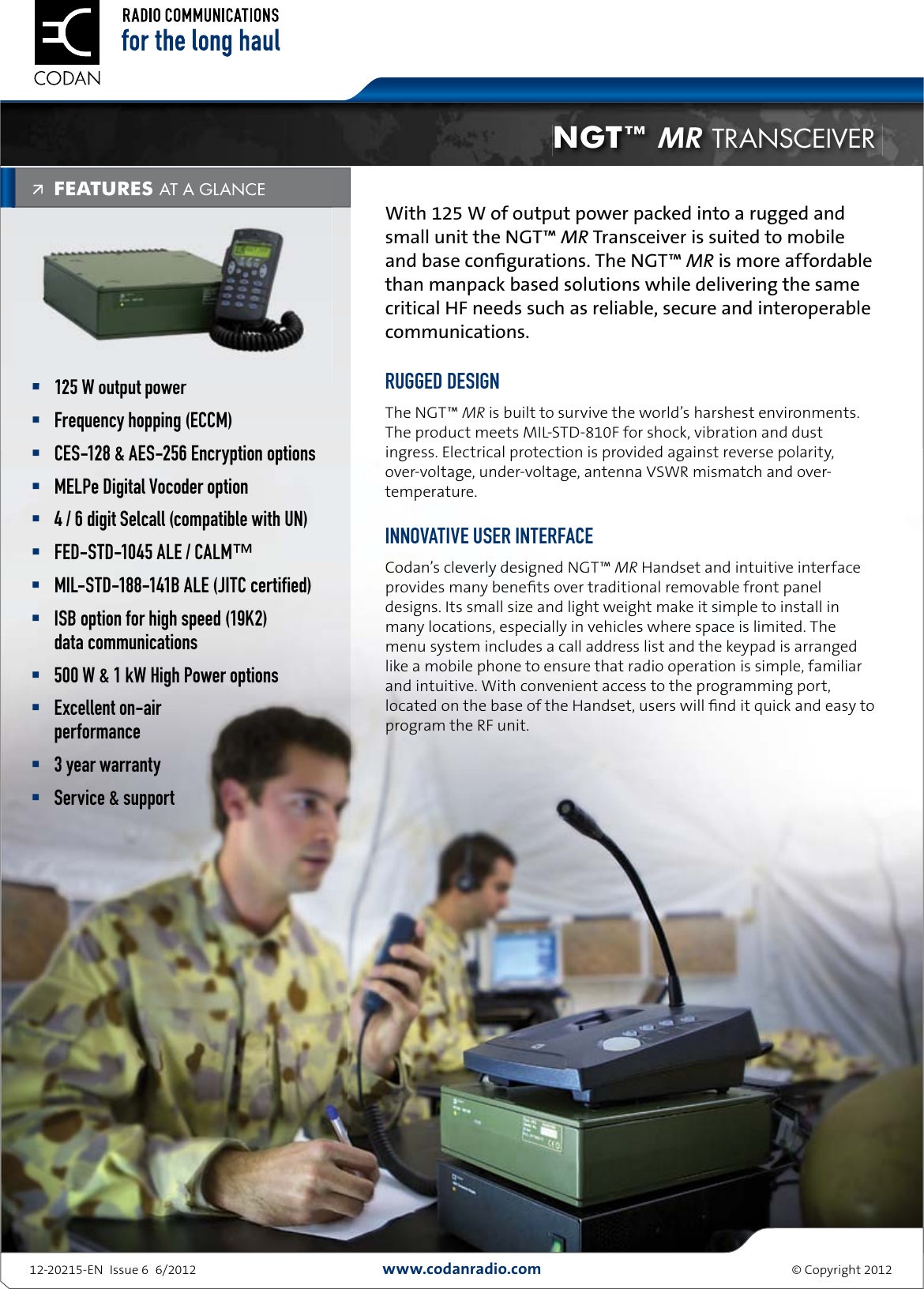 Page 1 of 3 - Codan  NGT MR Radio NGT-MR-Transceiver