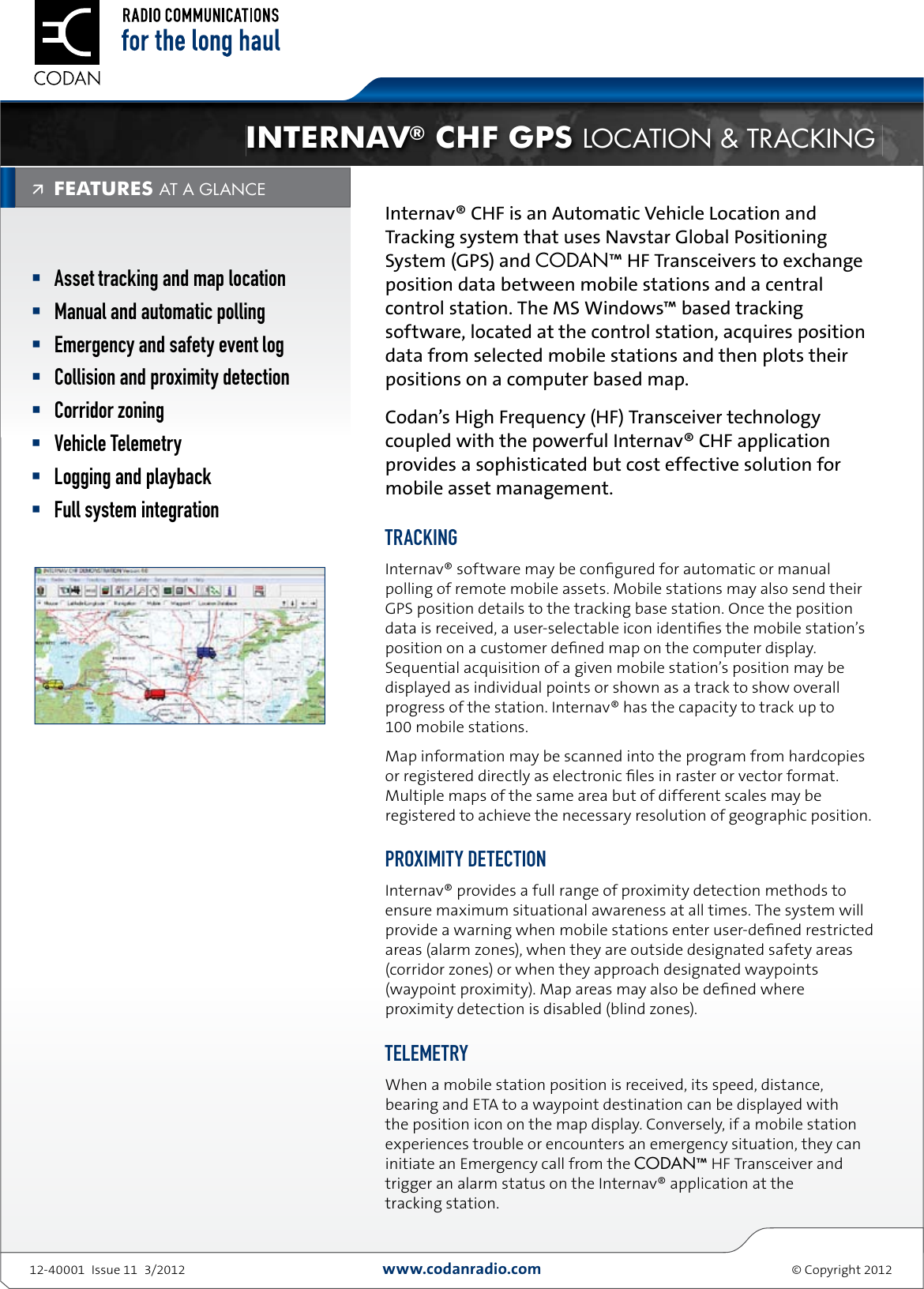 Page 1 of 2 - Codan  Inter Nav CHF GPS Location & Tracking Internav-chf-gps-datasheet