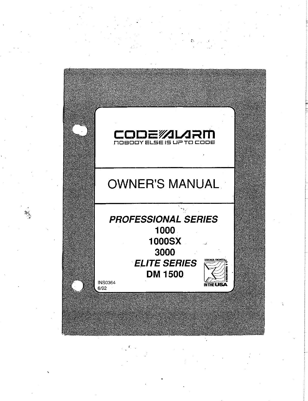 Page 1 of 9 - Code-Alarm Code-Alarm-Code-Alarm-Automobile-Alarm-1000-Users-Manual-  Code-alarm-code-alarm-automobile-alarm-1000-users-manual