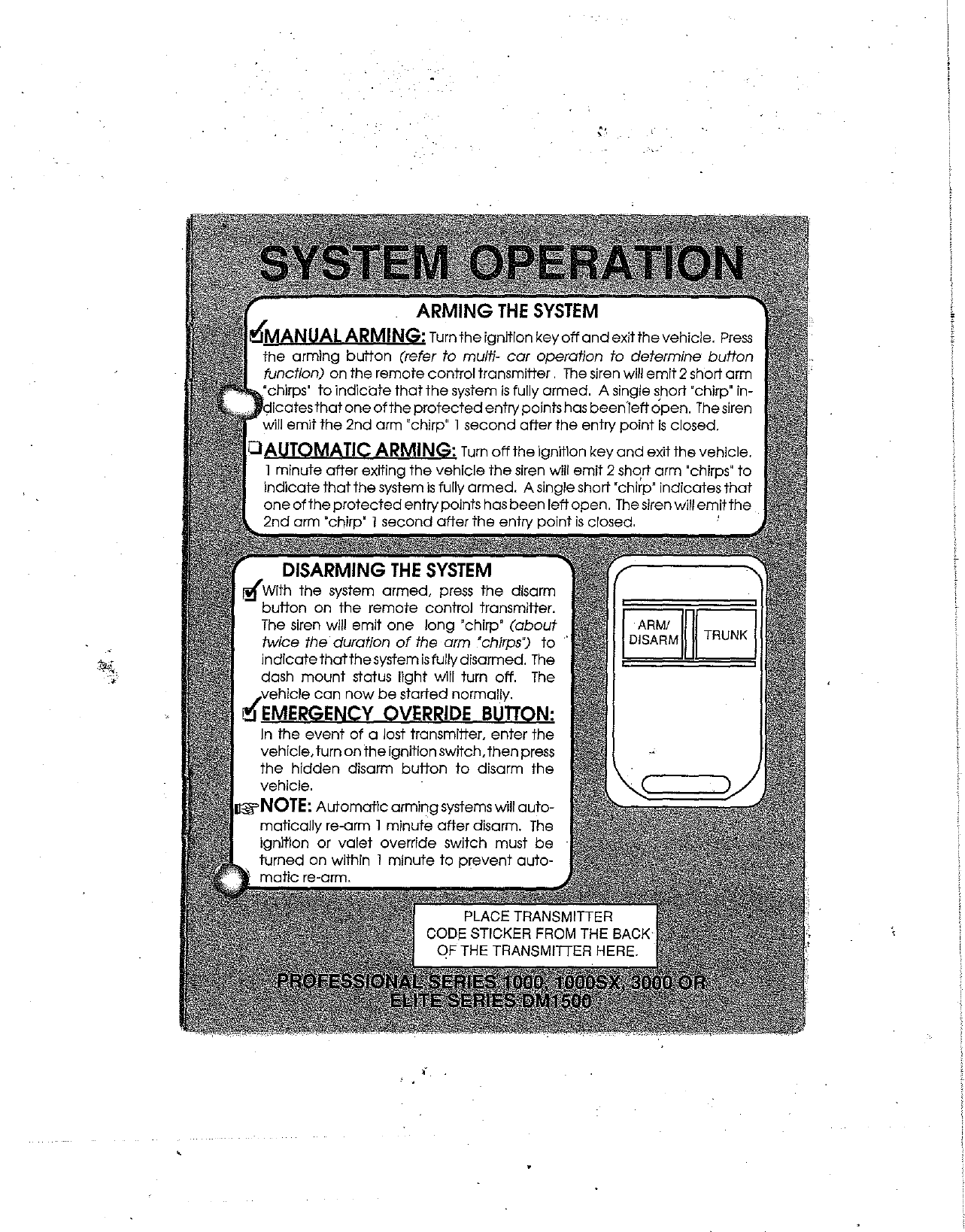 Page 2 of 9 - Code-Alarm Code-Alarm-Code-Alarm-Automobile-Alarm-1000-Users-Manual-  Code-alarm-code-alarm-automobile-alarm-1000-users-manual