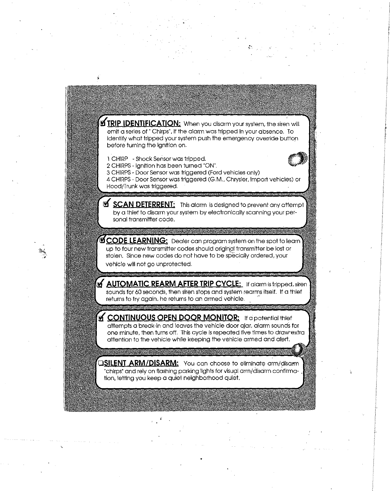 Page 5 of 9 - Code-Alarm Code-Alarm-Code-Alarm-Automobile-Alarm-1000-Users-Manual-  Code-alarm-code-alarm-automobile-alarm-1000-users-manual