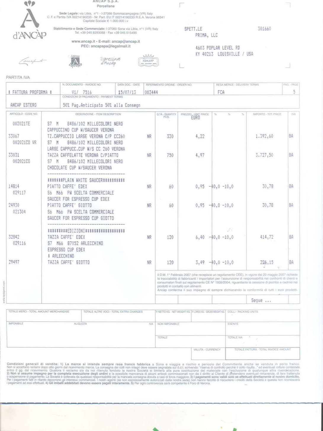 Page 5 of 6 - PROFORMA INVOICE V1 7516 DTD. 15.07.2013_PRIMA 001  Ancap 33015 - 3.03 X 2