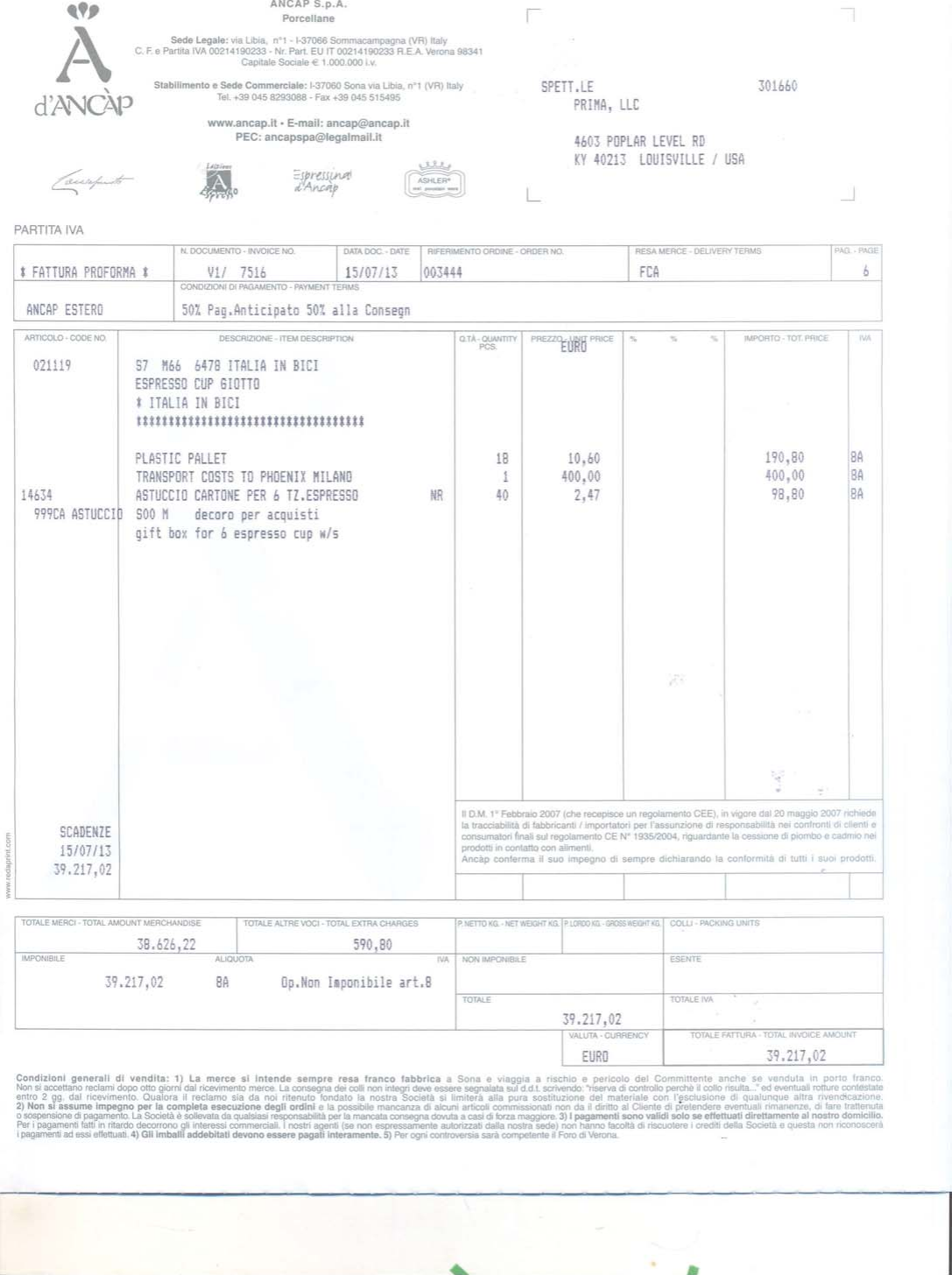 Page 6 of 6 - PROFORMA INVOICE V1 7516 DTD. 15.07.2013_PRIMA 001  Ancap 33015 - 3.03 X 2