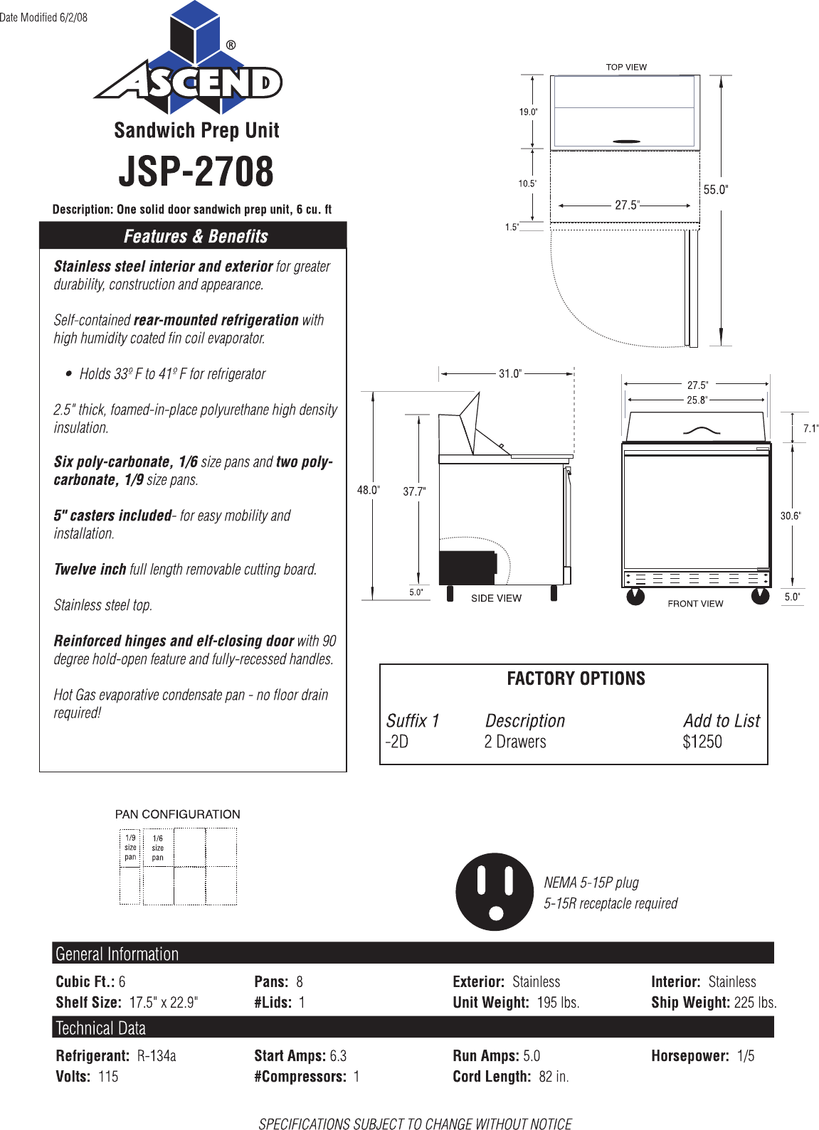 Page 2 of 2 - JSP-2708(07) Coldtech S1BRR-06S