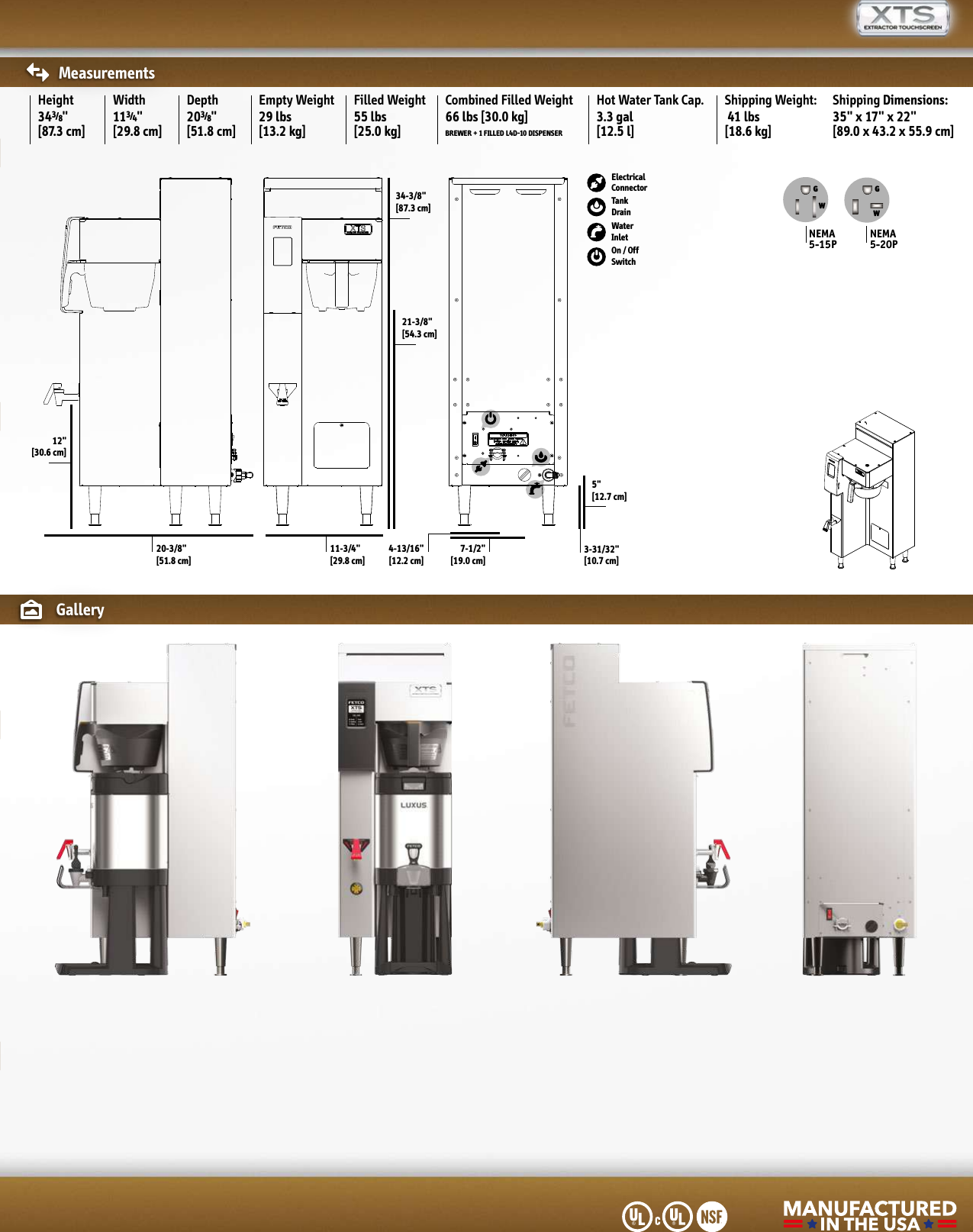Fetco Cbs 2141Xts Brewer Specs User Manual