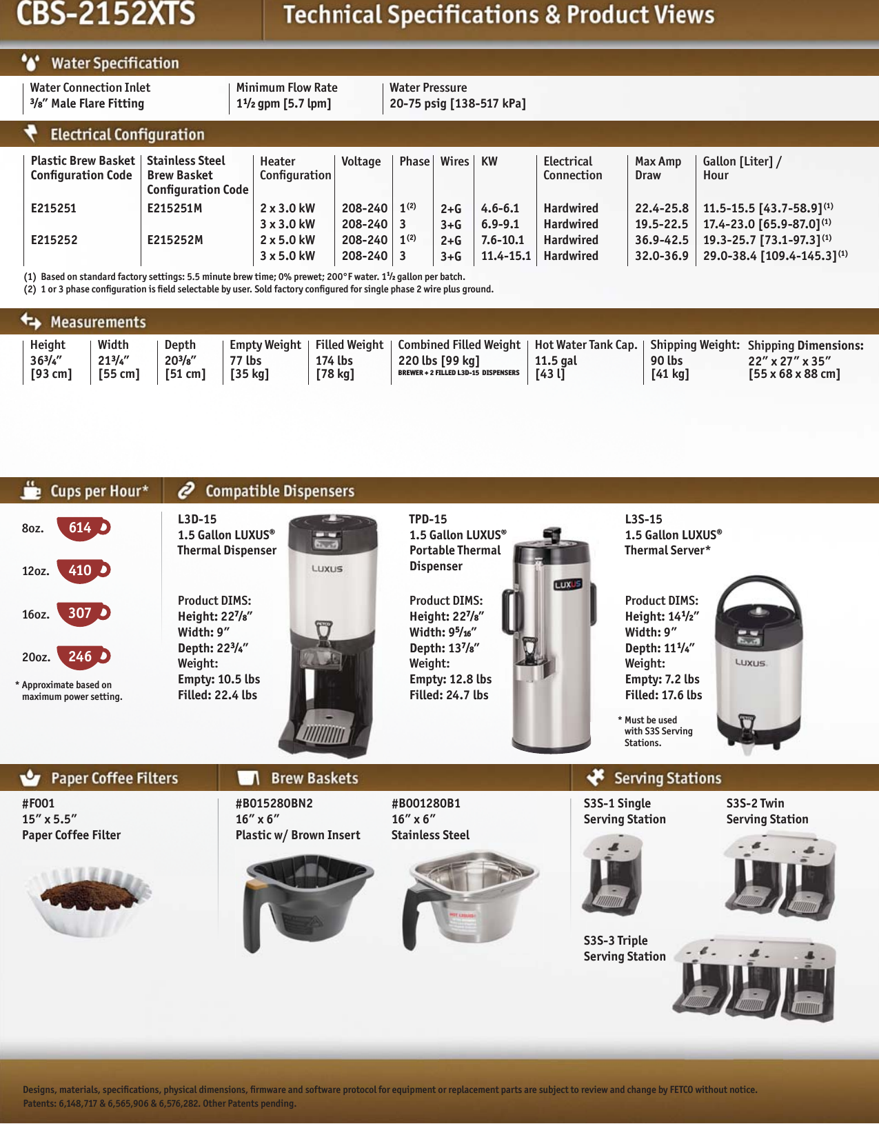 Page 4 of 6 - Fetco-Cbs-2152-Xts-Specs User Manual