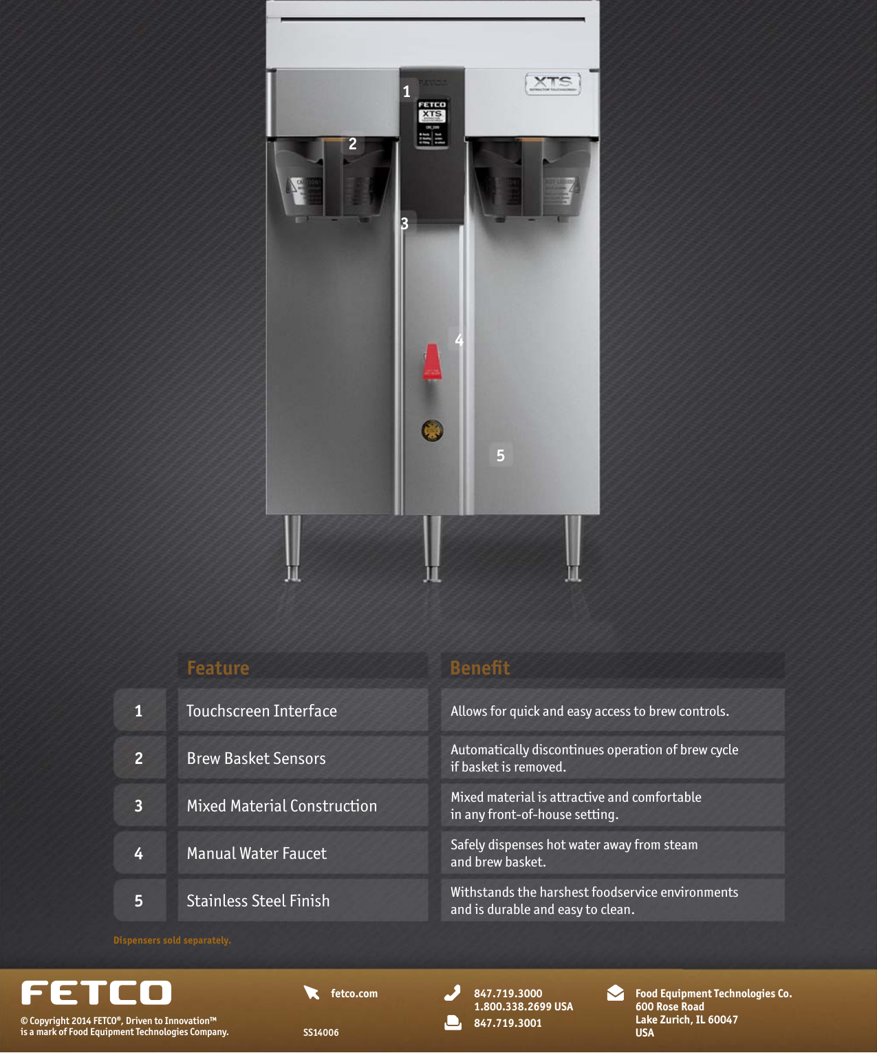 Page 6 of 6 - Fetco-Cbs-2152-Xts-Specs User Manual
