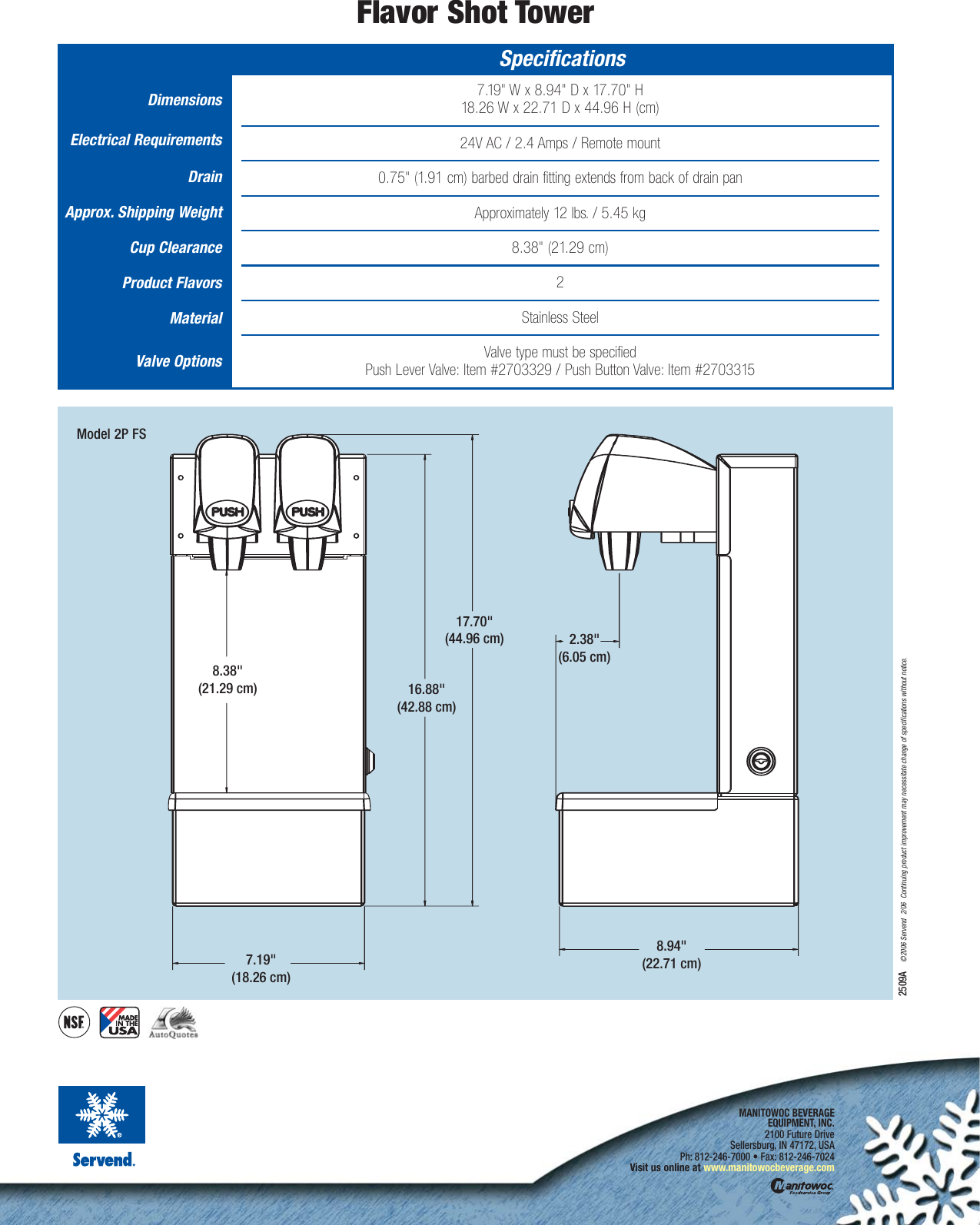 Page 2 of 2 - Manitowoc Flavor Shot Tower