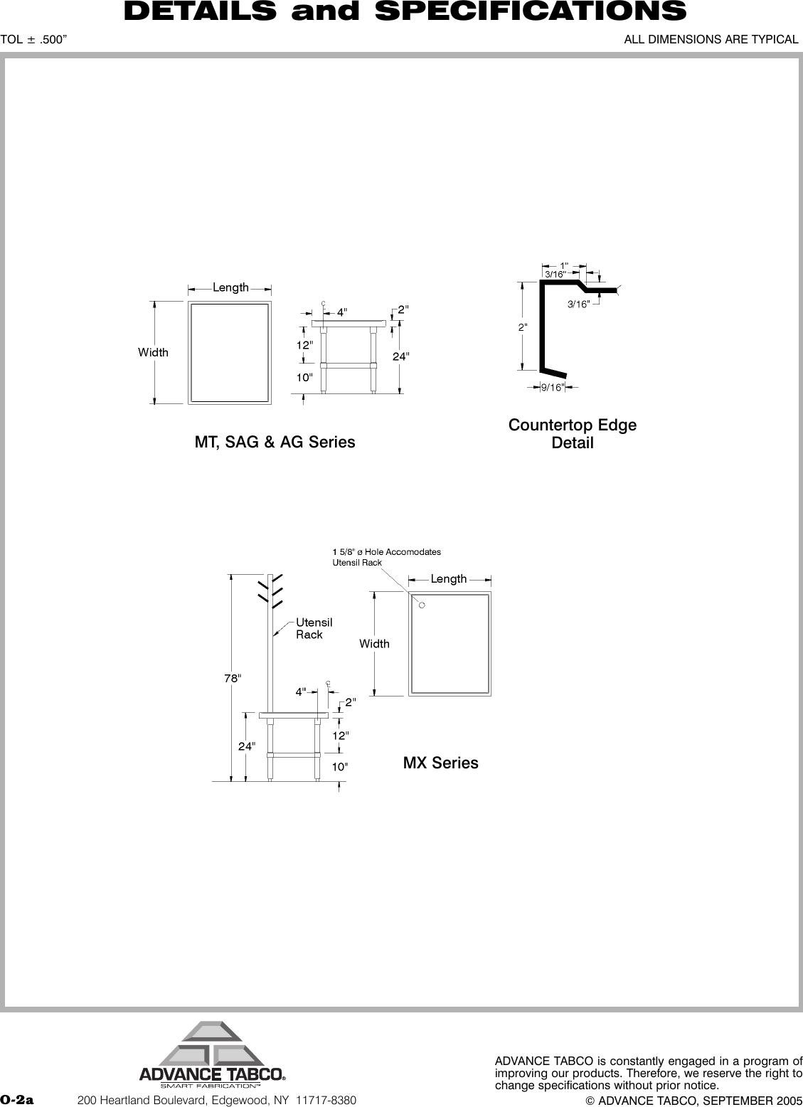 Page 2 of 2 - Specialty Tables  Mixer