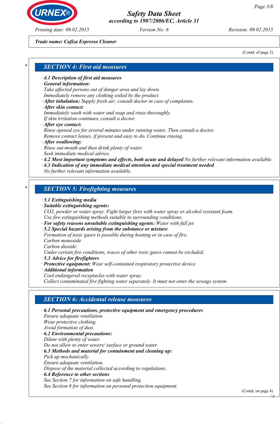 SDS_Cafiza_Espresso_Cleaner_(GB)_v6 Safety data sheet cafiza 1