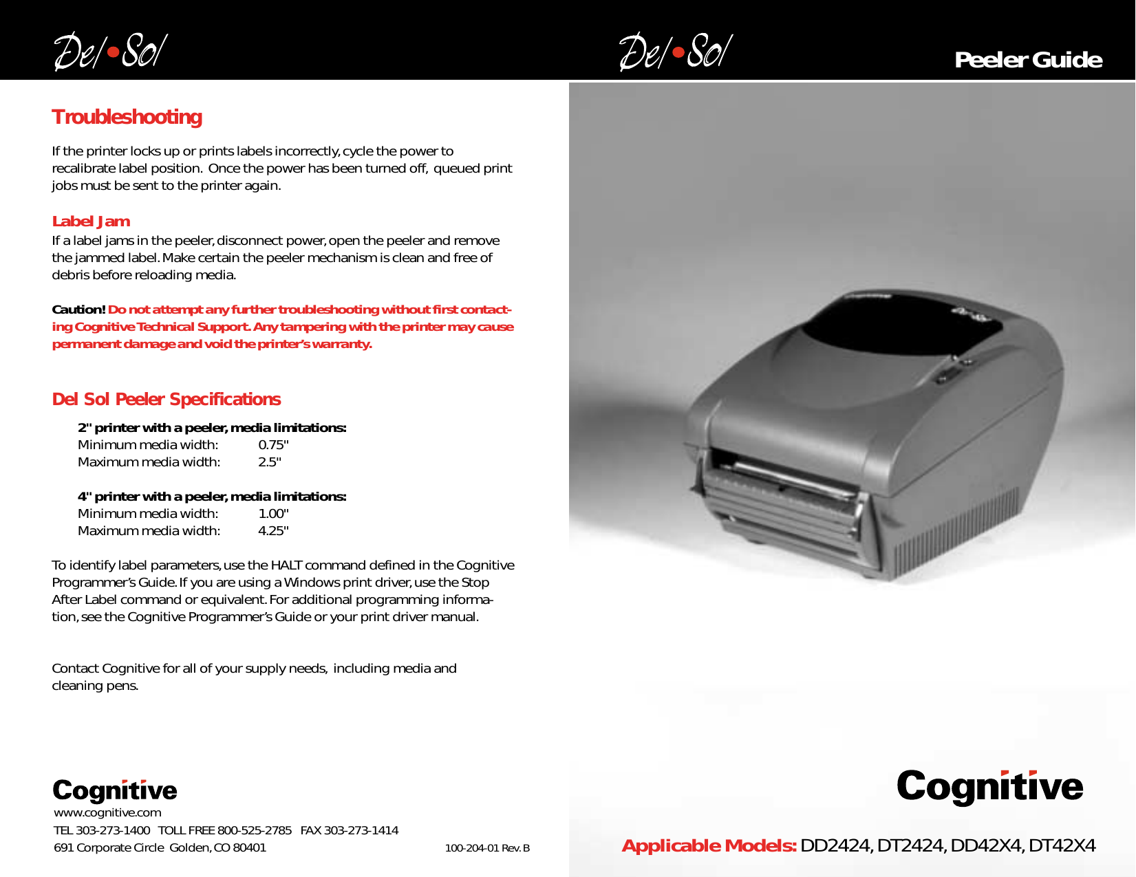 Page 1 of 2 - Cognitive-Solutions Cognitive-Solutions-Printer-Dd2424-Users-Manual-  Cognitive-solutions-printer-dd2424-users-manual