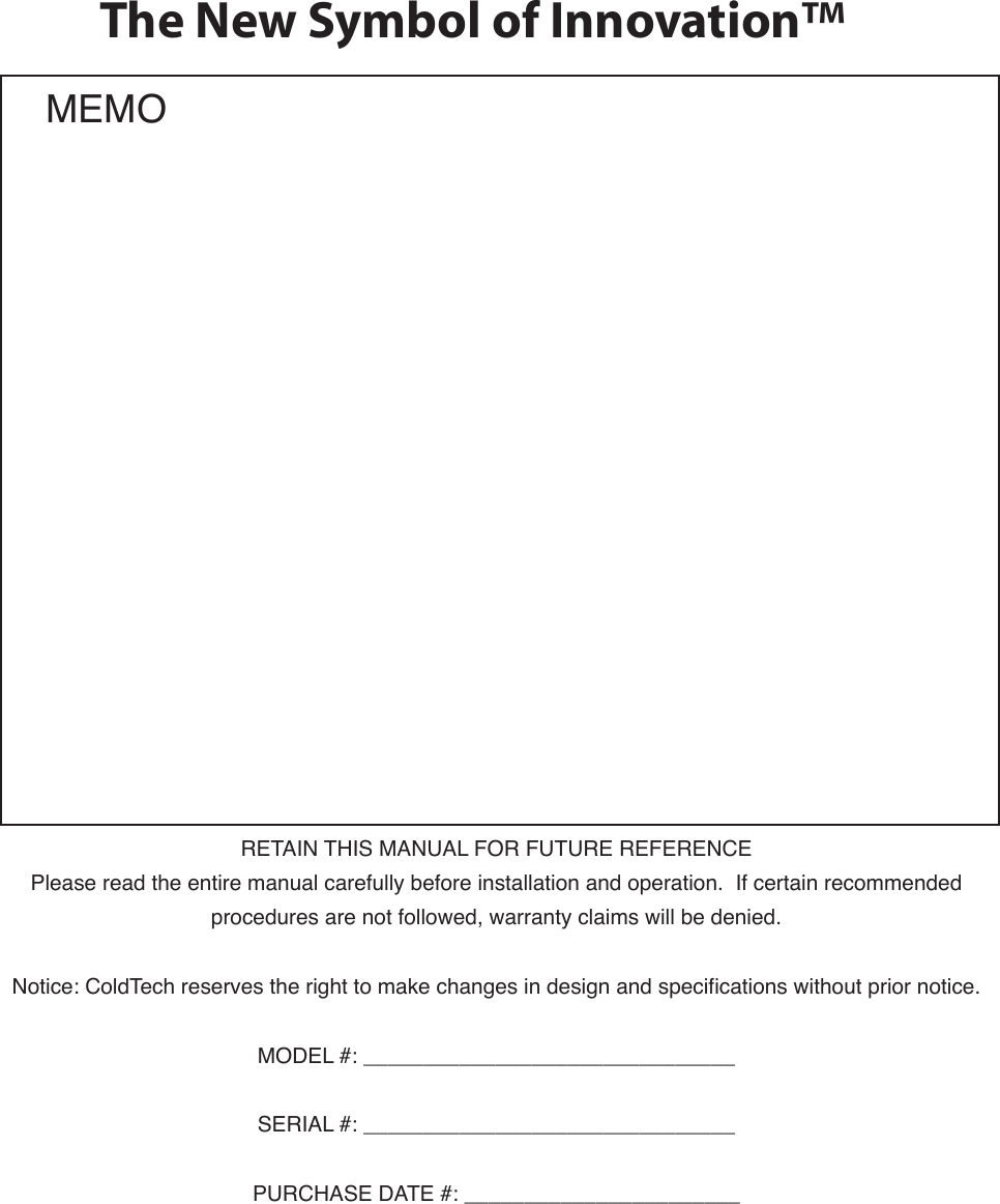 Page 12 of 12 - Coldtech Coldtech-Cfd-1F-Users-Manual-  Coldtech-cfd-1f-users-manual