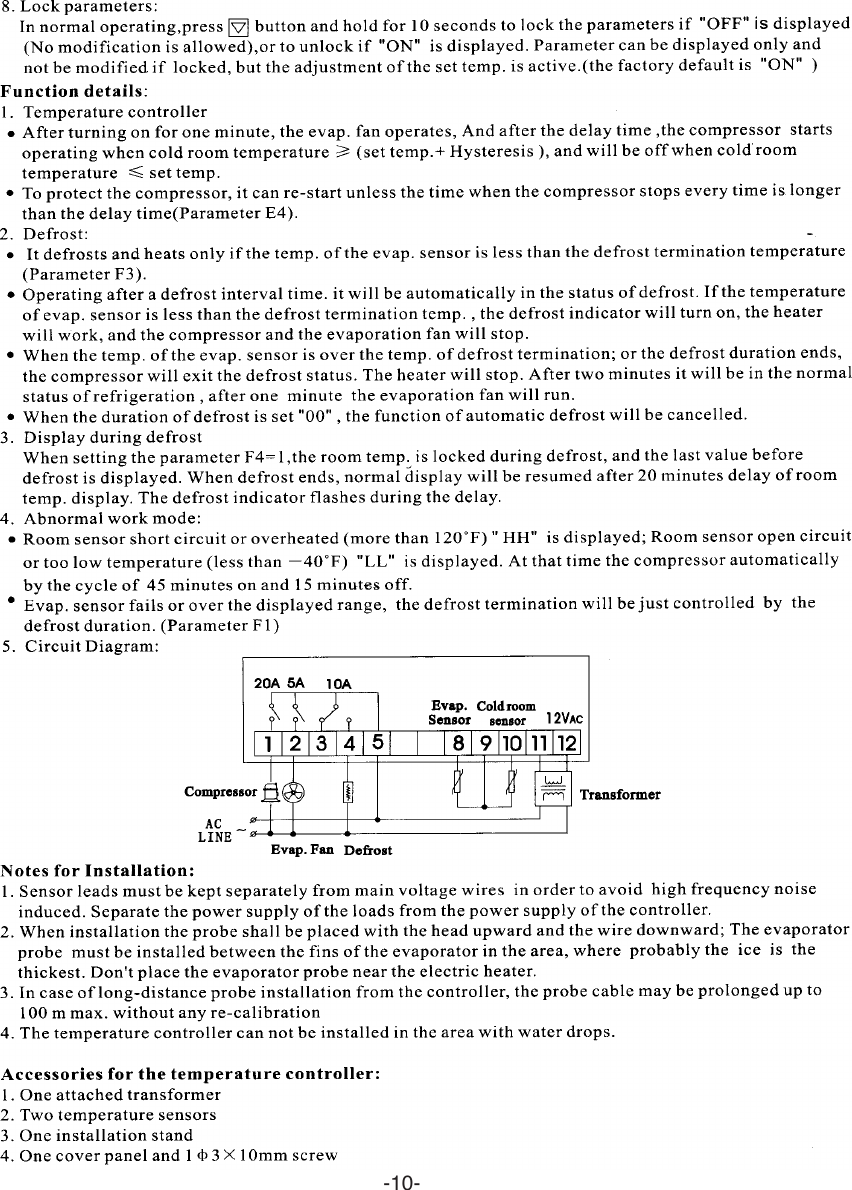 Page 10 of 12 - Coldtech Coldtech-Jimex-J1Gf-12S-Users-Manual-  Coldtech-jimex-j1gf-12s-users-manual
