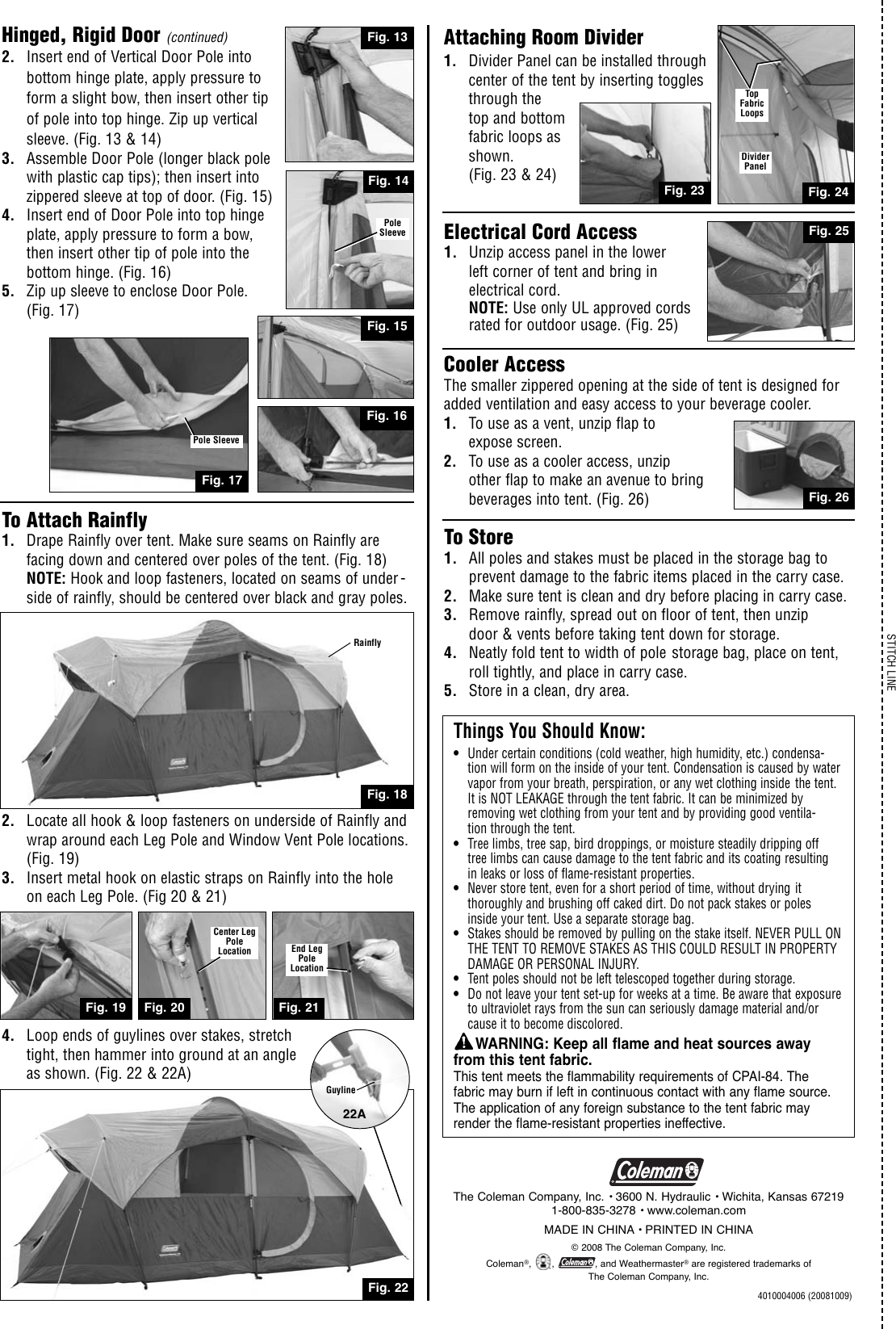 Page 2 of 2 - Coleman Coleman-2000001598-Users-Manual- Weathermaster 10 Tent 2000001598  Coleman-2000001598-users-manual