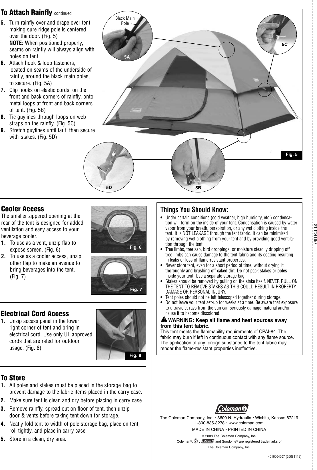 Page 2 of 2 - Coleman Coleman-2000001973-Users-Manual- Sundome 2 Tent 7'x5' 2000001970  Coleman-2000001973-users-manual