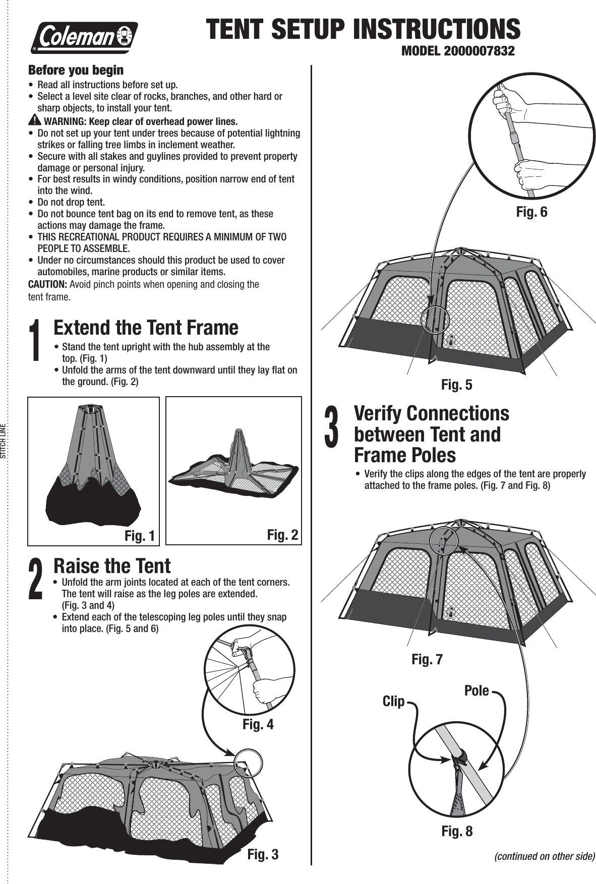 Page 1 of 2 - Coleman Coleman-2000007832-Users-Manual- 2000007832 - Instant Tent 8  Coleman-2000007832-users-manual