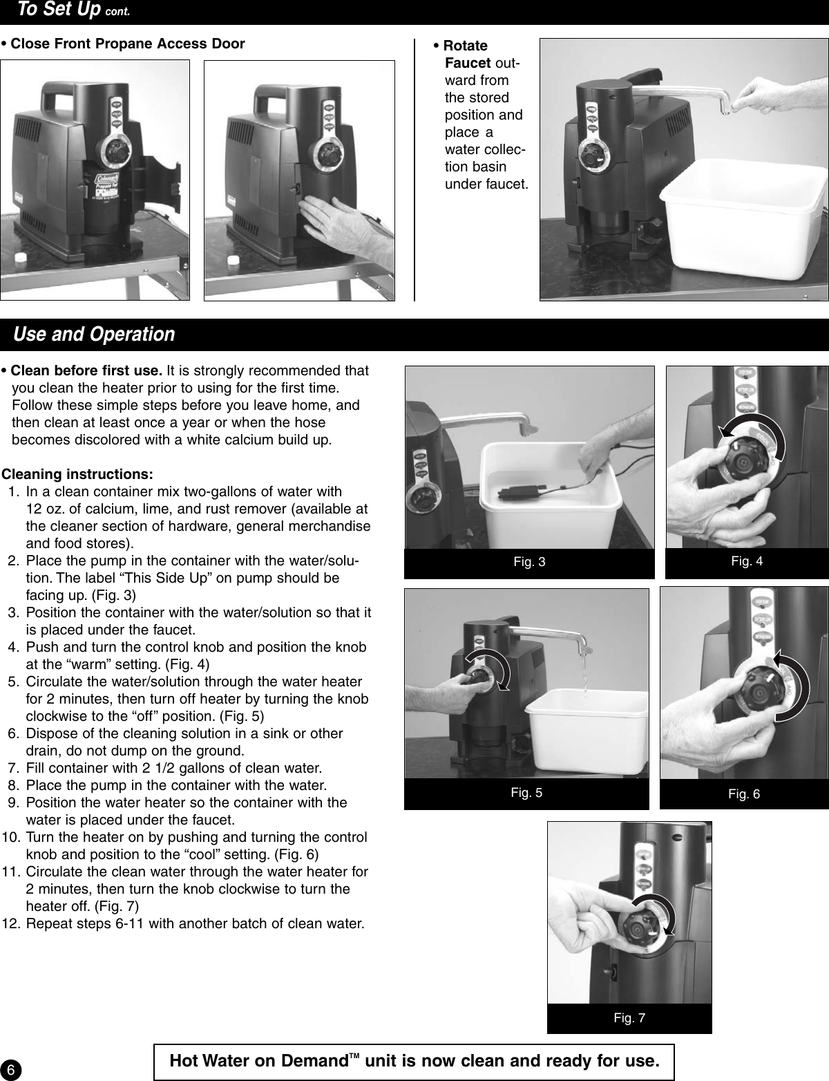 Page 6 of 12 - Coleman Coleman-2300-Series-Users-Manual- 2300B050 - Hot Water On Demand  Coleman-2300-series-users-manual