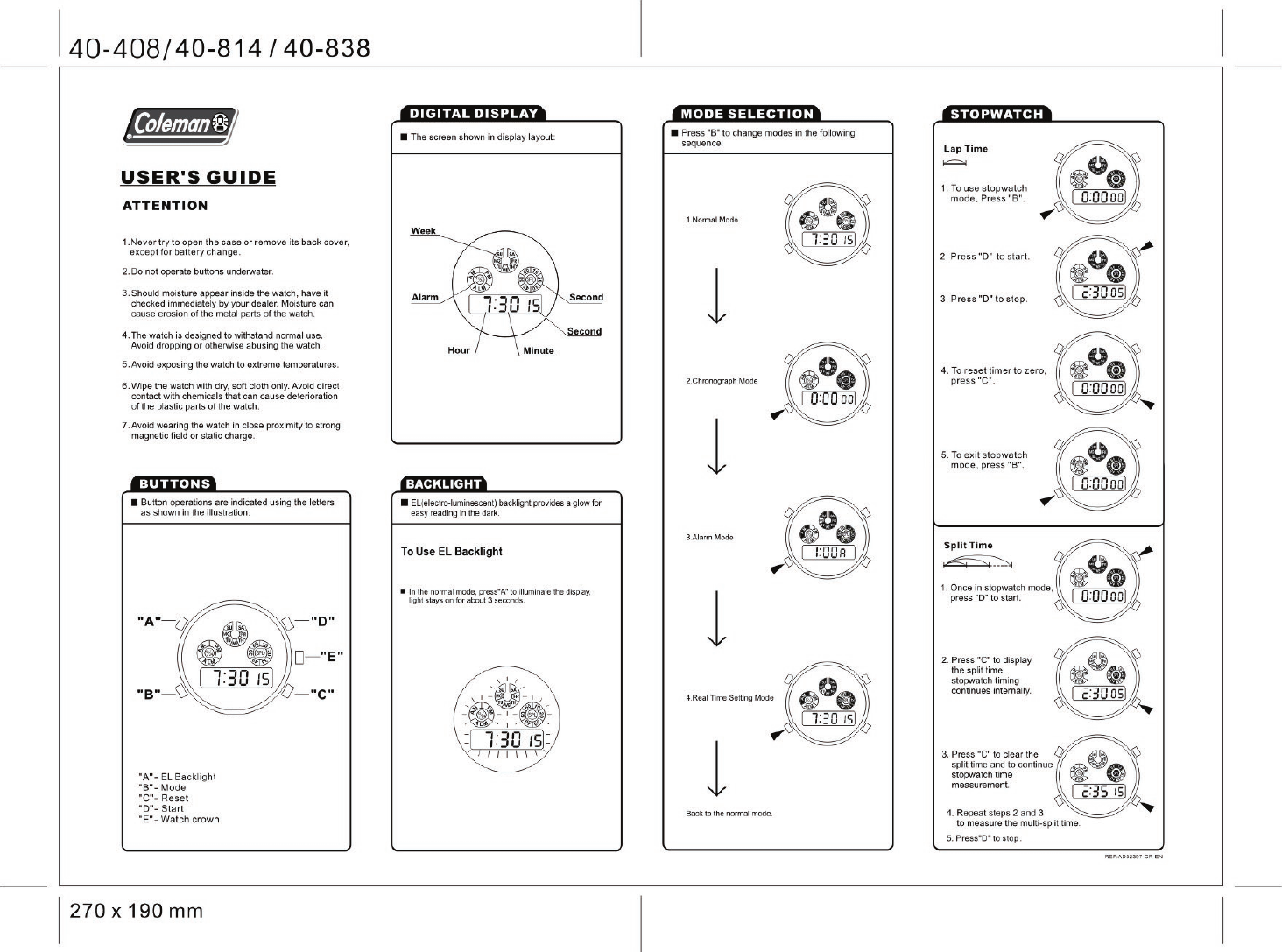 Page 1 of 2 - Coleman Coleman-40-814-Users-Manual- Coleman-40-814-users-manual