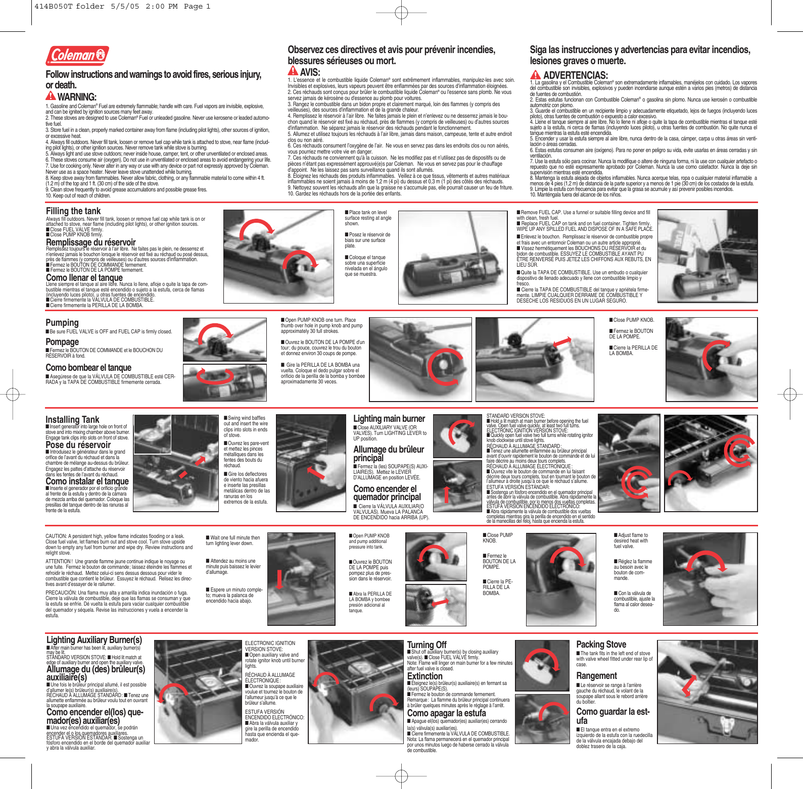 Coleman stove instruction manual