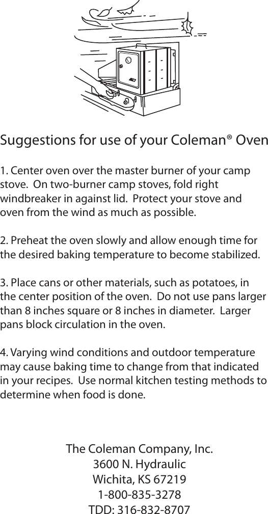 Page 5 of 5 - Coleman Coleman-5010-Users-Manual- 5010 - Camp Oven Series  Coleman-5010-users-manual