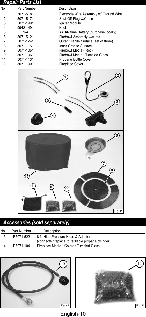 Page 11 of 12 - Coleman Coleman-5071-Series-Users-Manual- 5071 Series - Firelight Outdoor Decorative Propane Fireplace  Coleman-5071-series-users-manual