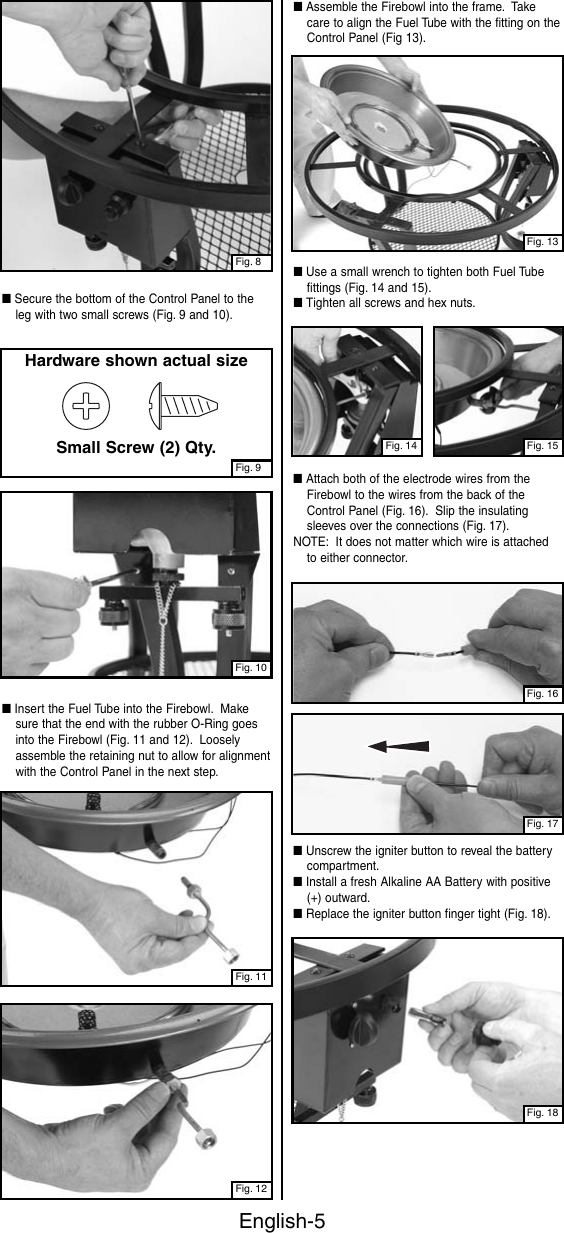 Page 6 of 12 - Coleman Coleman-5071-Series-Users-Manual- 5071 Series - Firelight Outdoor Decorative Propane Fireplace  Coleman-5071-series-users-manual