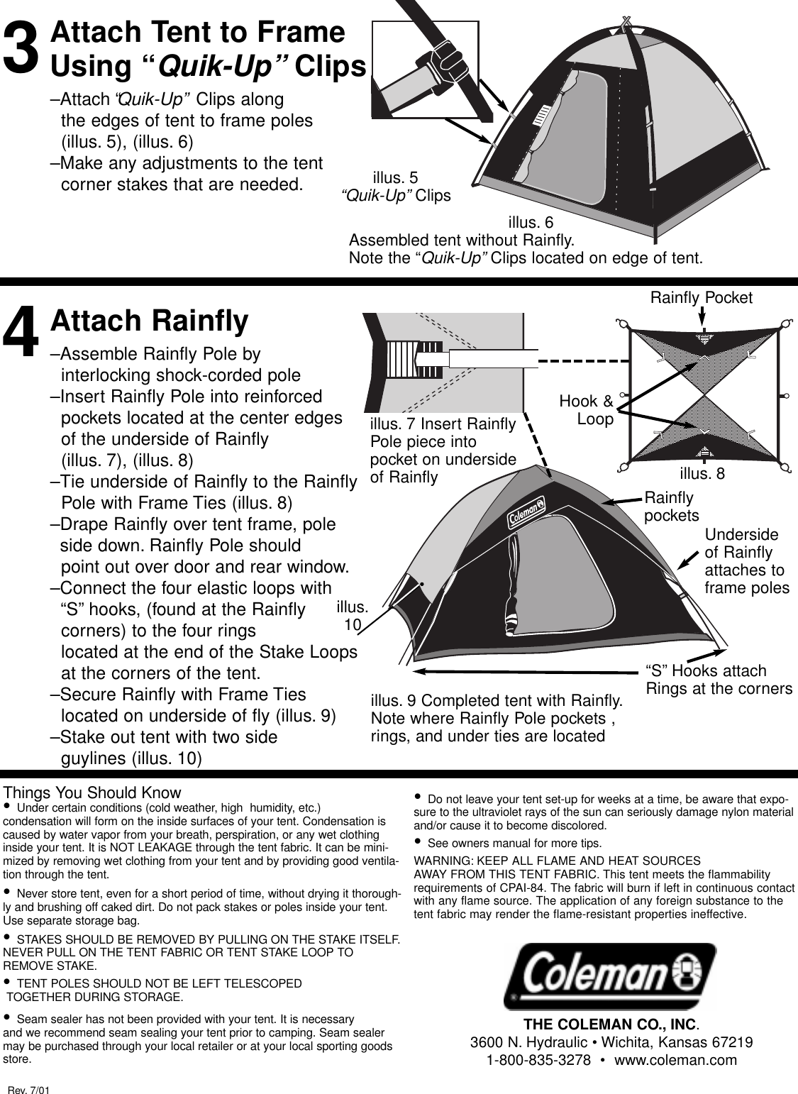 Page 2 of 2 - Coleman Coleman-9260D108-Users-Manual- 9260D108 Sundome 10x8 Tent  Coleman-9260d108-users-manual