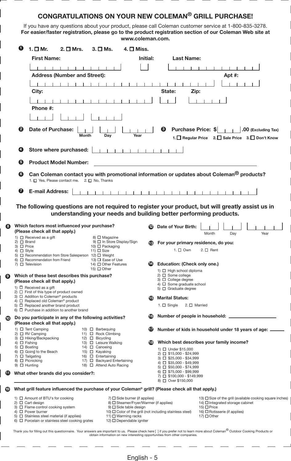 Page 6 of 8 - Coleman Coleman-9956-Users-Manual- 2000006921 RoadTrip Grill Charcoal  Coleman-9956-users-manual