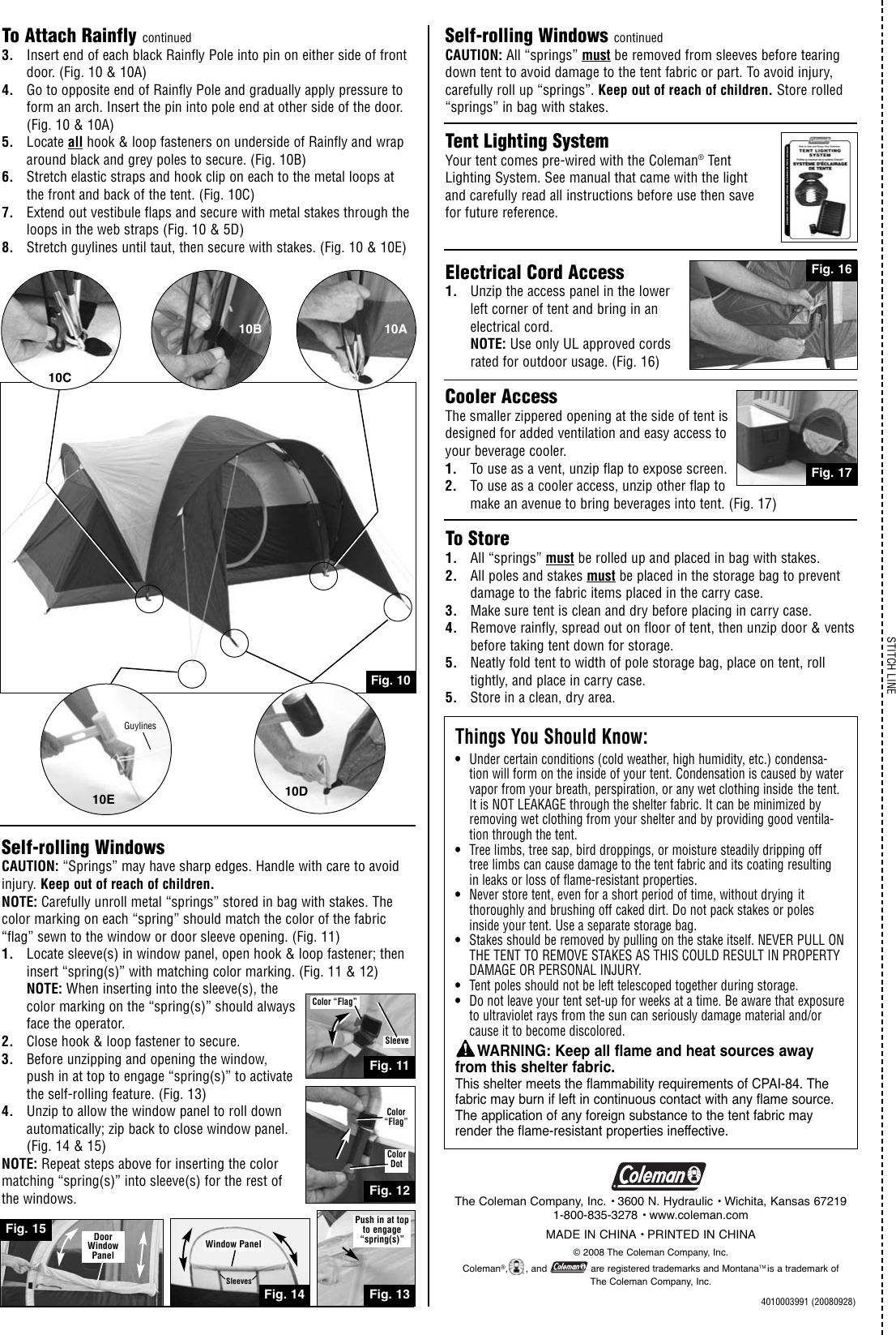 Page 2 of 2 - Coleman Coleman-Elite-Montana-8-Tent-2000004679-Users-Manual- Elite Montana 8 Tent  Coleman-elite-montana-8-tent-2000004679-users-manual