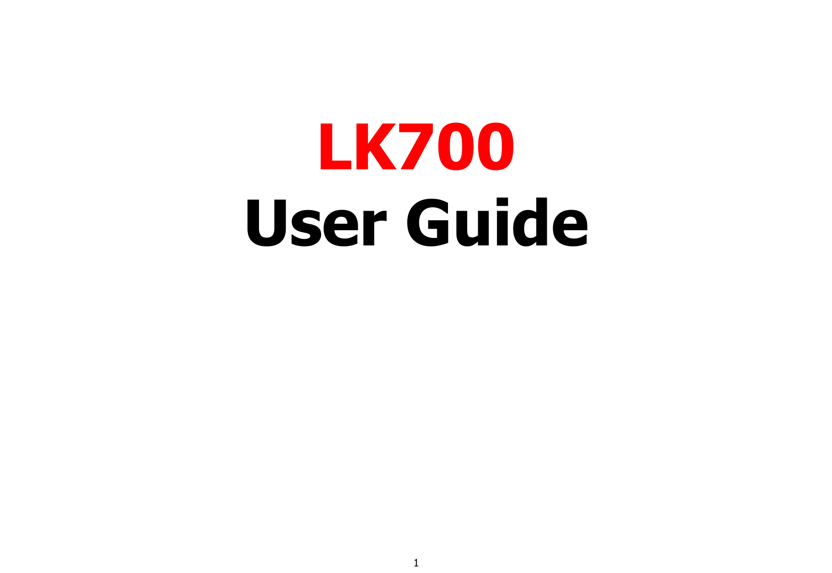 1LK700User Guide