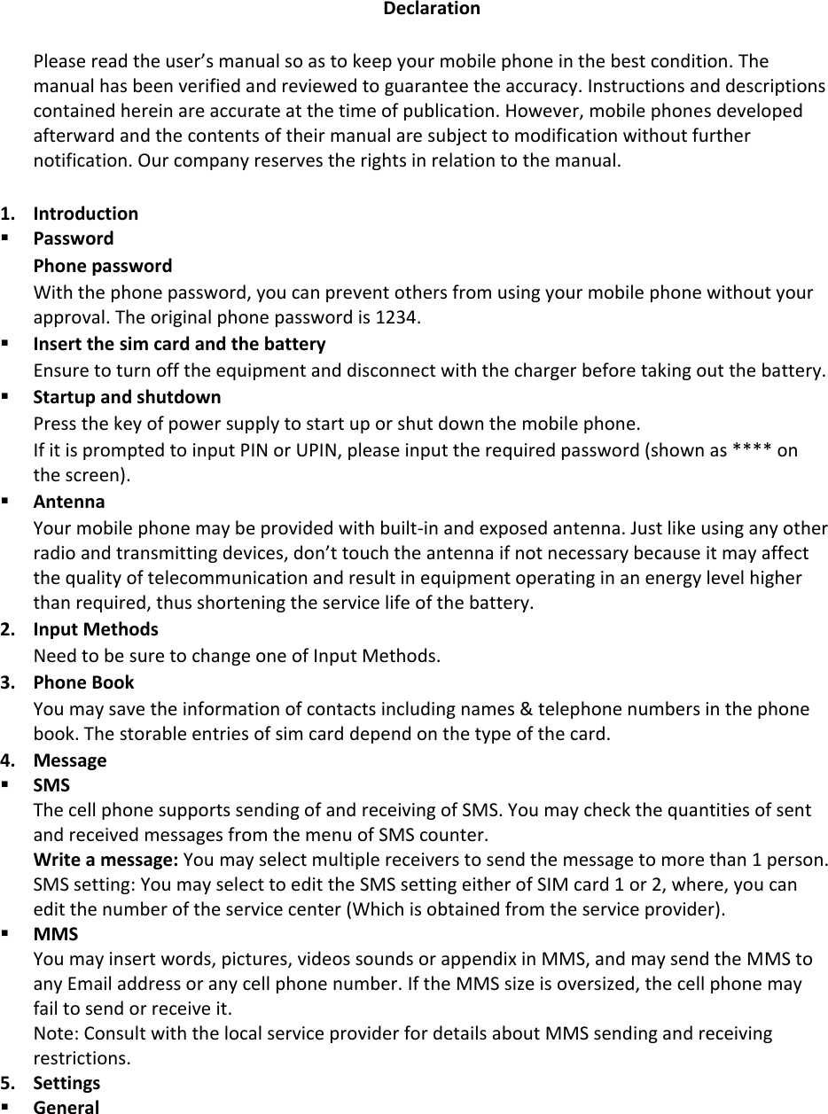 Page 2 of Collage Investments SF23 MOBILE PHONE User Manual 15 Flip UserMan