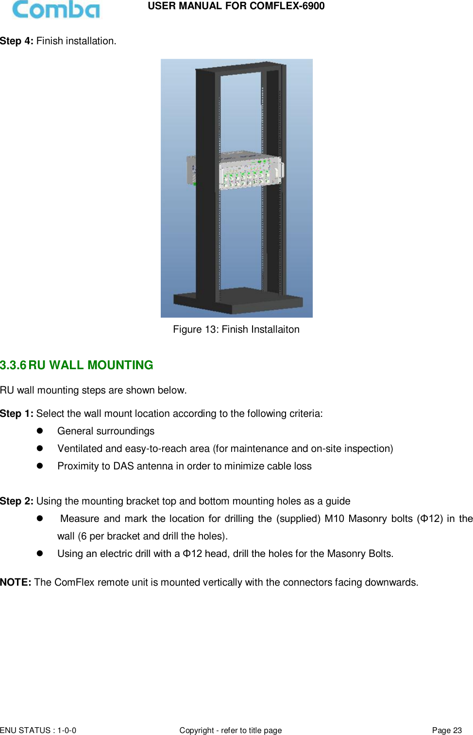 Page 23 of Comba Telecom Network Systems COMFLEX-6900 ComFlex Series Distributed Antenna System User Manual 