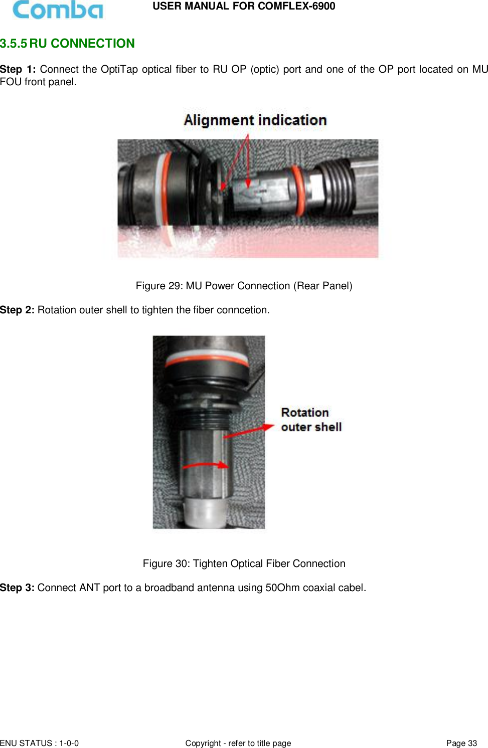 Page 33 of Comba Telecom Network Systems COMFLEX-6900 ComFlex Series Distributed Antenna System User Manual 