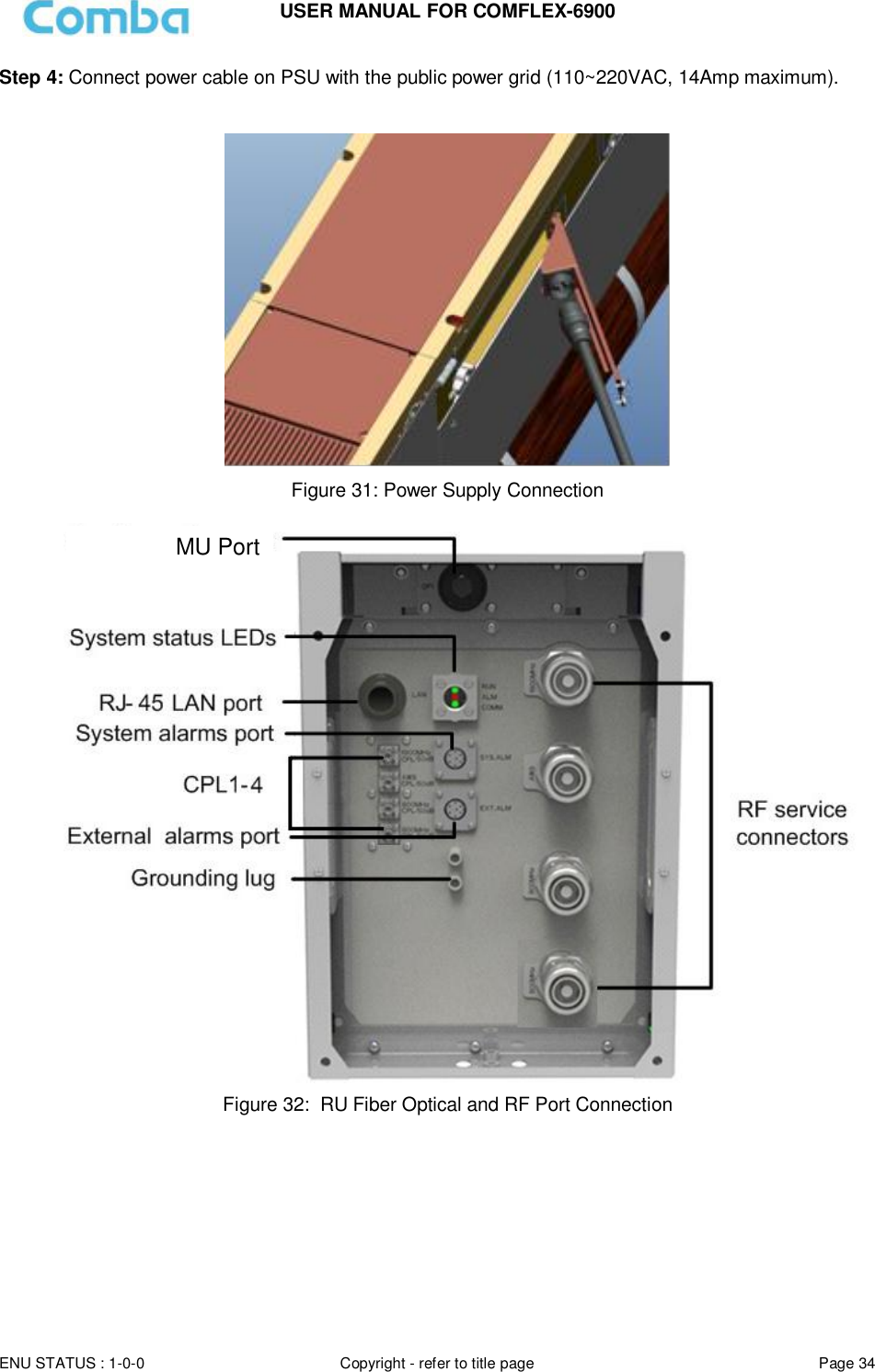 Page 34 of Comba Telecom Network Systems COMFLEX-6900 ComFlex Series Distributed Antenna System User Manual 