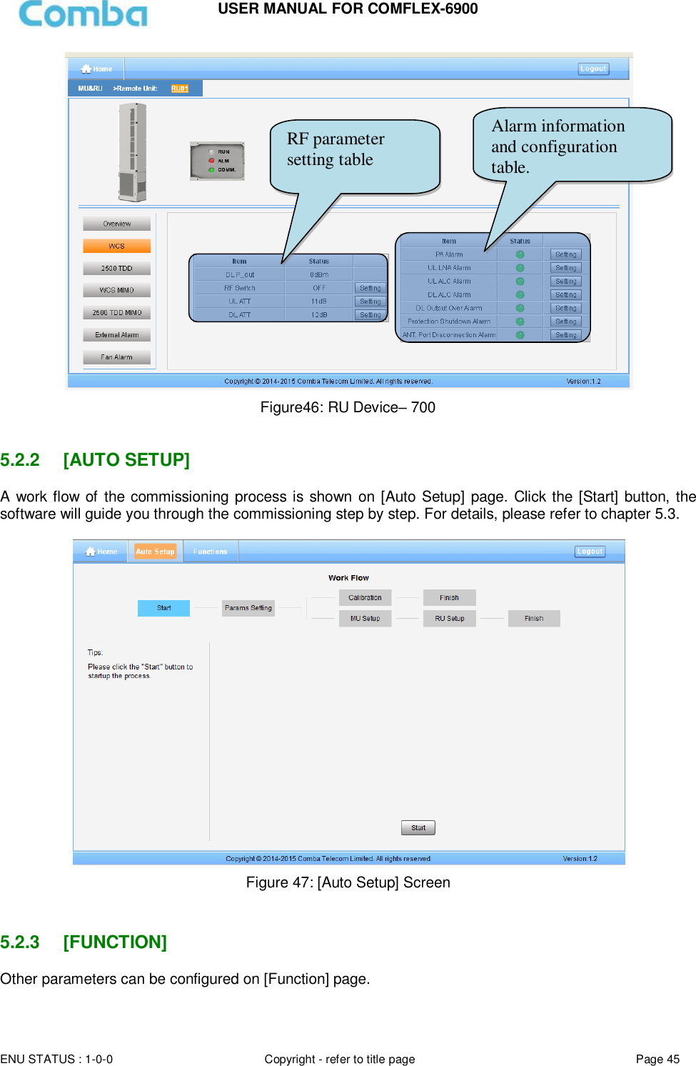 Page 45 of Comba Telecom Network Systems COMFLEX-6900 ComFlex Series Distributed Antenna System User Manual 