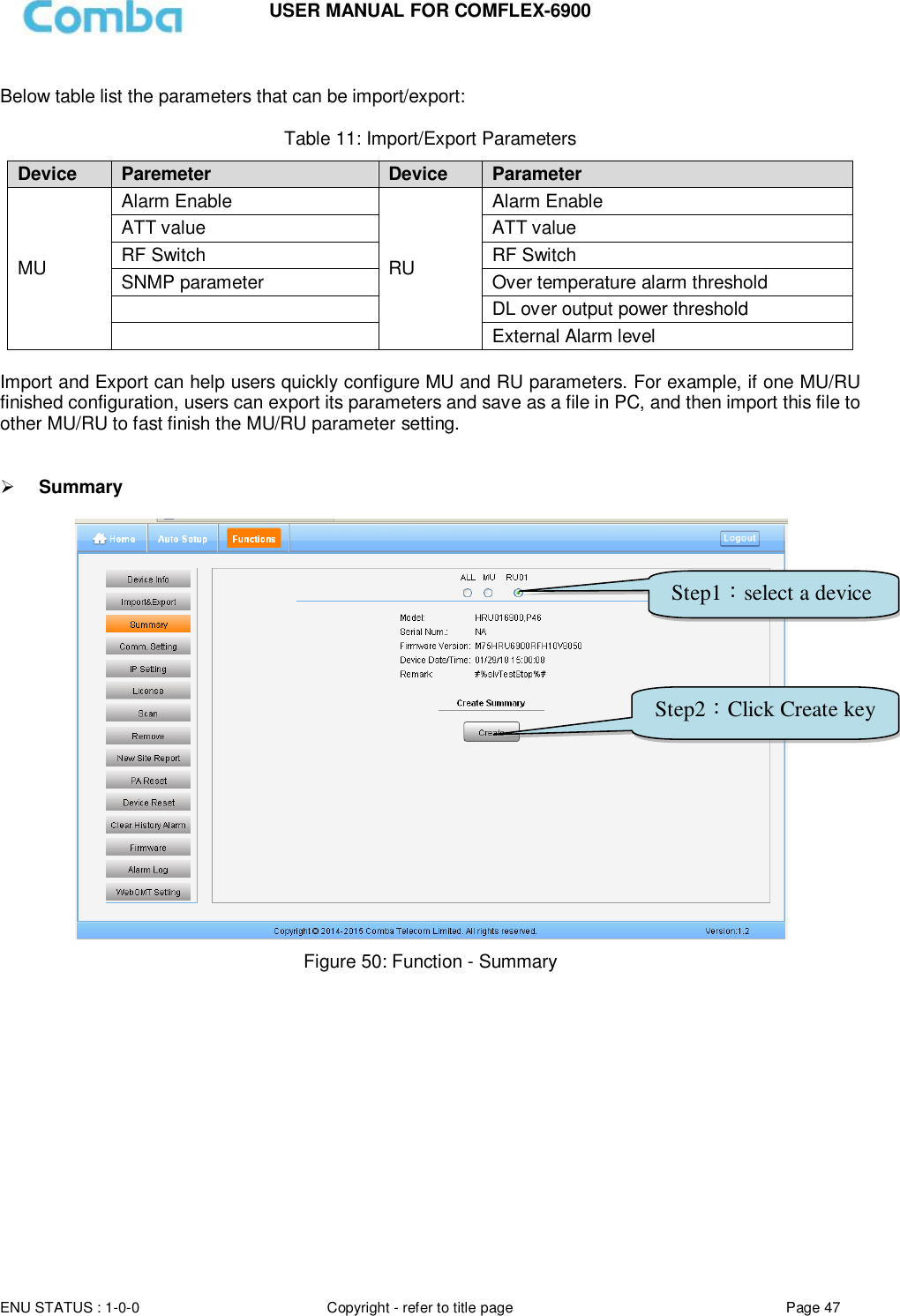 Page 47 of Comba Telecom Network Systems COMFLEX-6900 ComFlex Series Distributed Antenna System User Manual 
