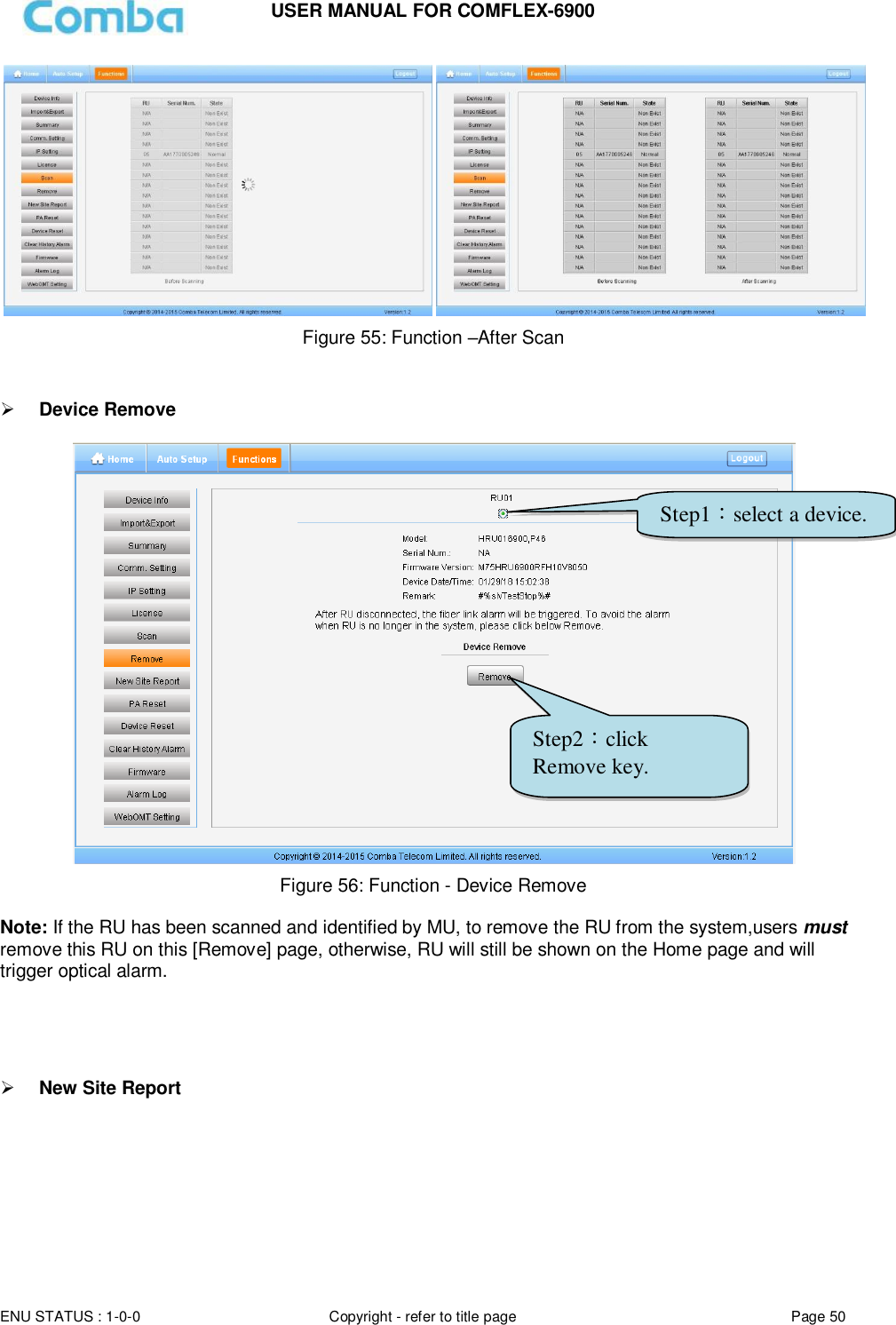 Page 50 of Comba Telecom Network Systems COMFLEX-6900 ComFlex Series Distributed Antenna System User Manual 