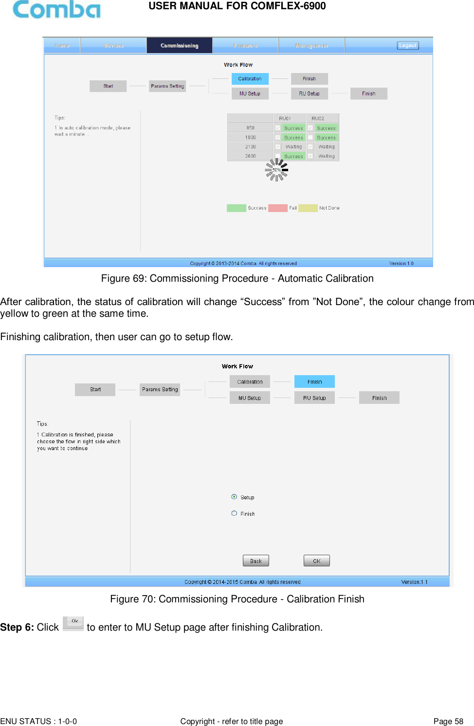 Page 58 of Comba Telecom Network Systems COMFLEX-6900 ComFlex Series Distributed Antenna System User Manual 