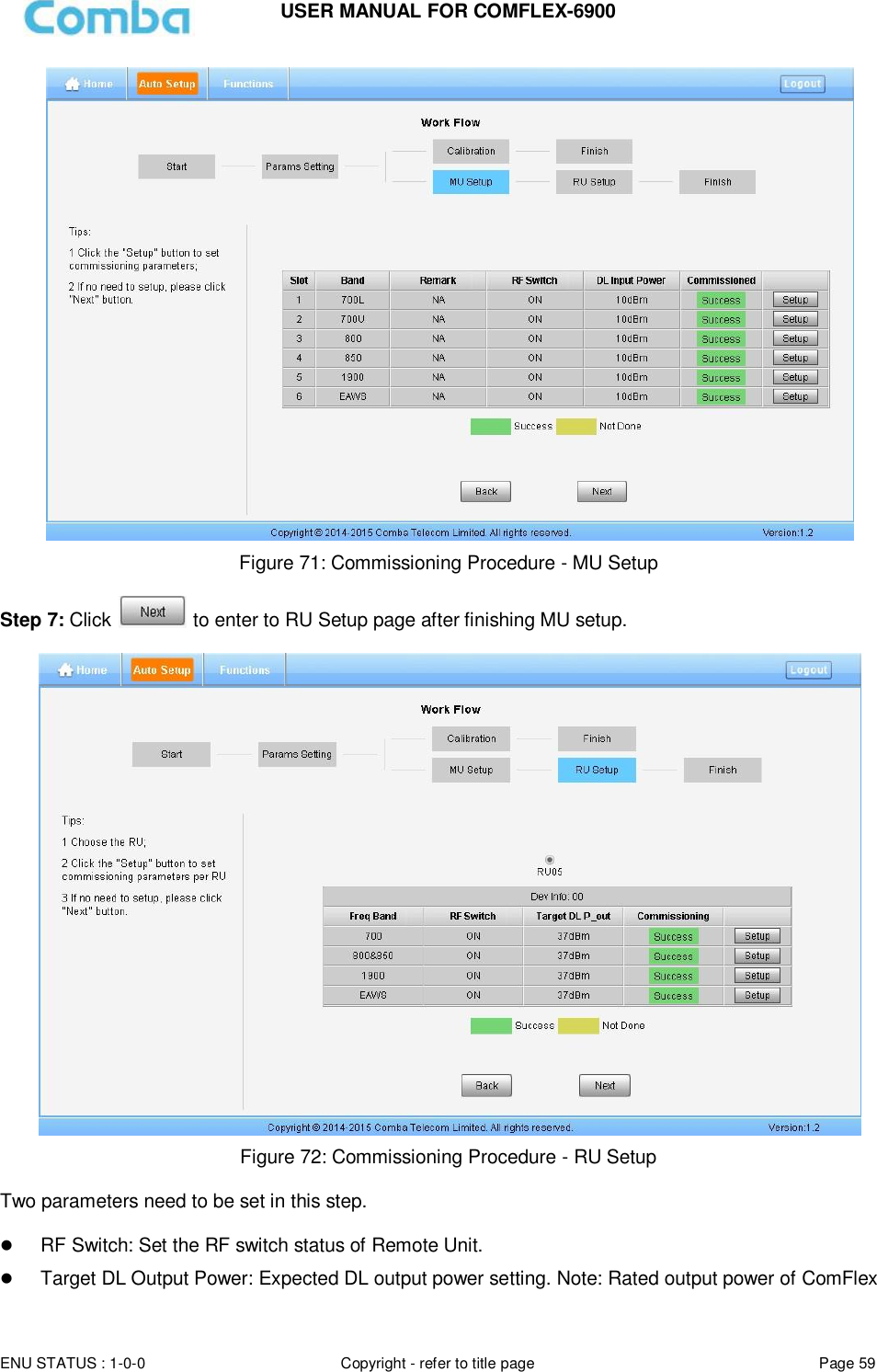 Page 59 of Comba Telecom Network Systems COMFLEX-6900 ComFlex Series Distributed Antenna System User Manual 