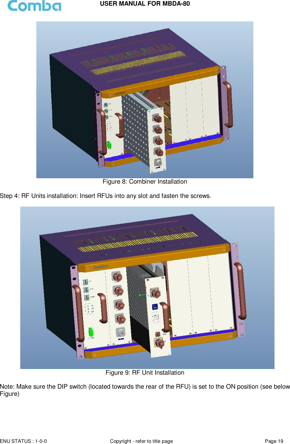 Page 19 of Comba Telecom Network Systems MBDA-80 mBDA Band Seletive Repeater User Manual 