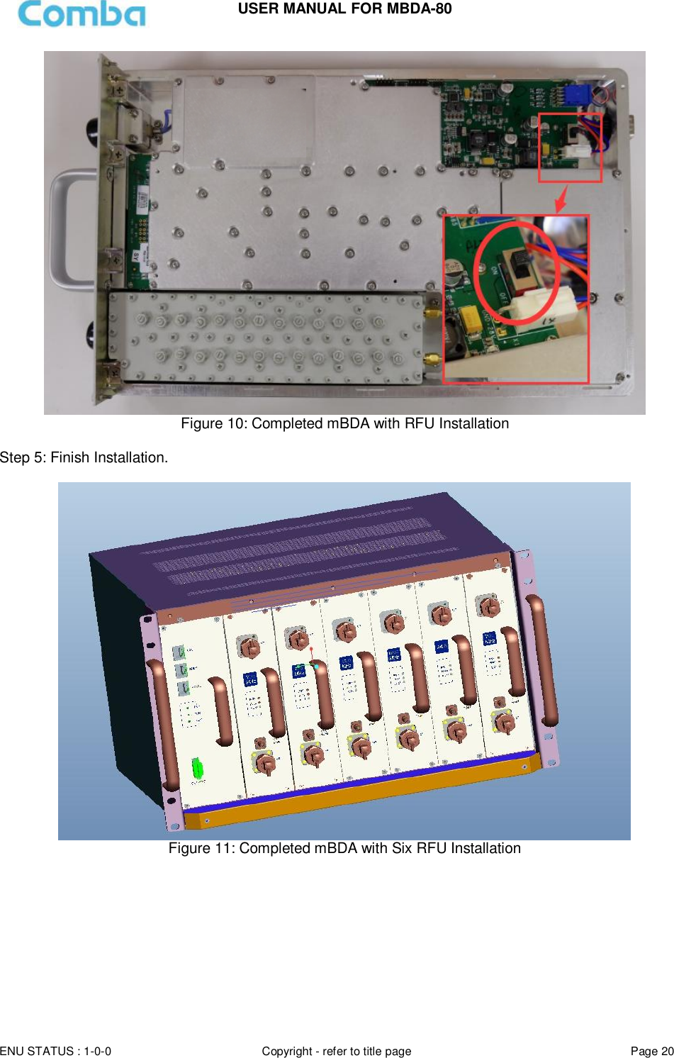 Page 20 of Comba Telecom Network Systems MBDA-80 mBDA Band Seletive Repeater User Manual 